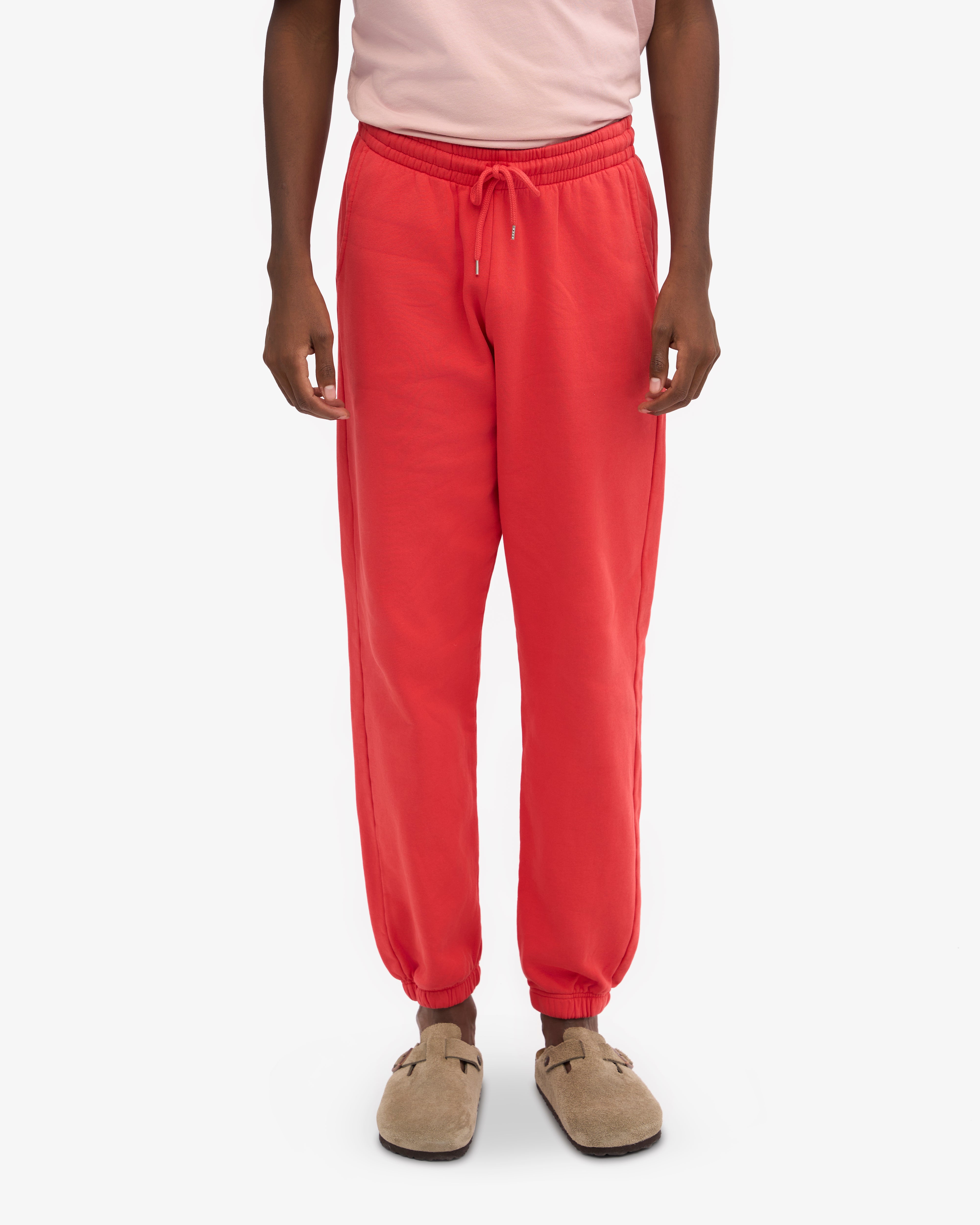 Organic Cotton Sweatpants for Women - Soft & Comfortable Red Tangerine Lounge Pants - Perfect for Yoga, Running & Home Relaxation