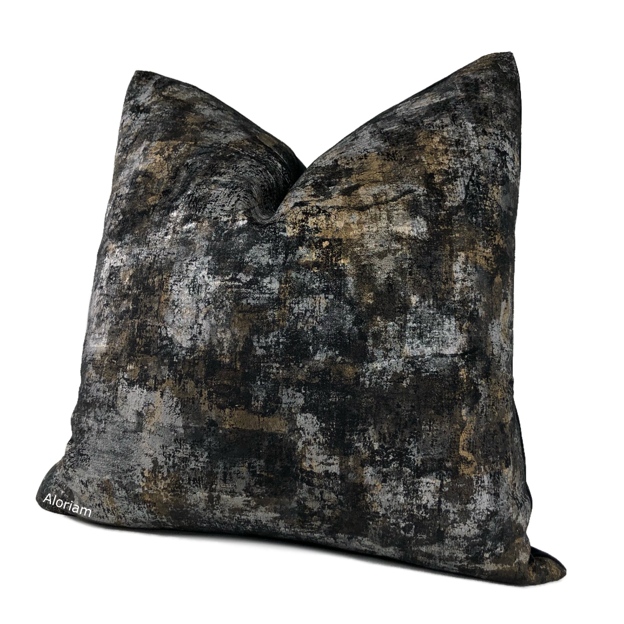 Etienne Black Bronze Brown Gray Patina Pillow Cover - Decorative Throw Pillow Case for Sofa, Bed & Home Decor | Vintage Style Cushion Cover