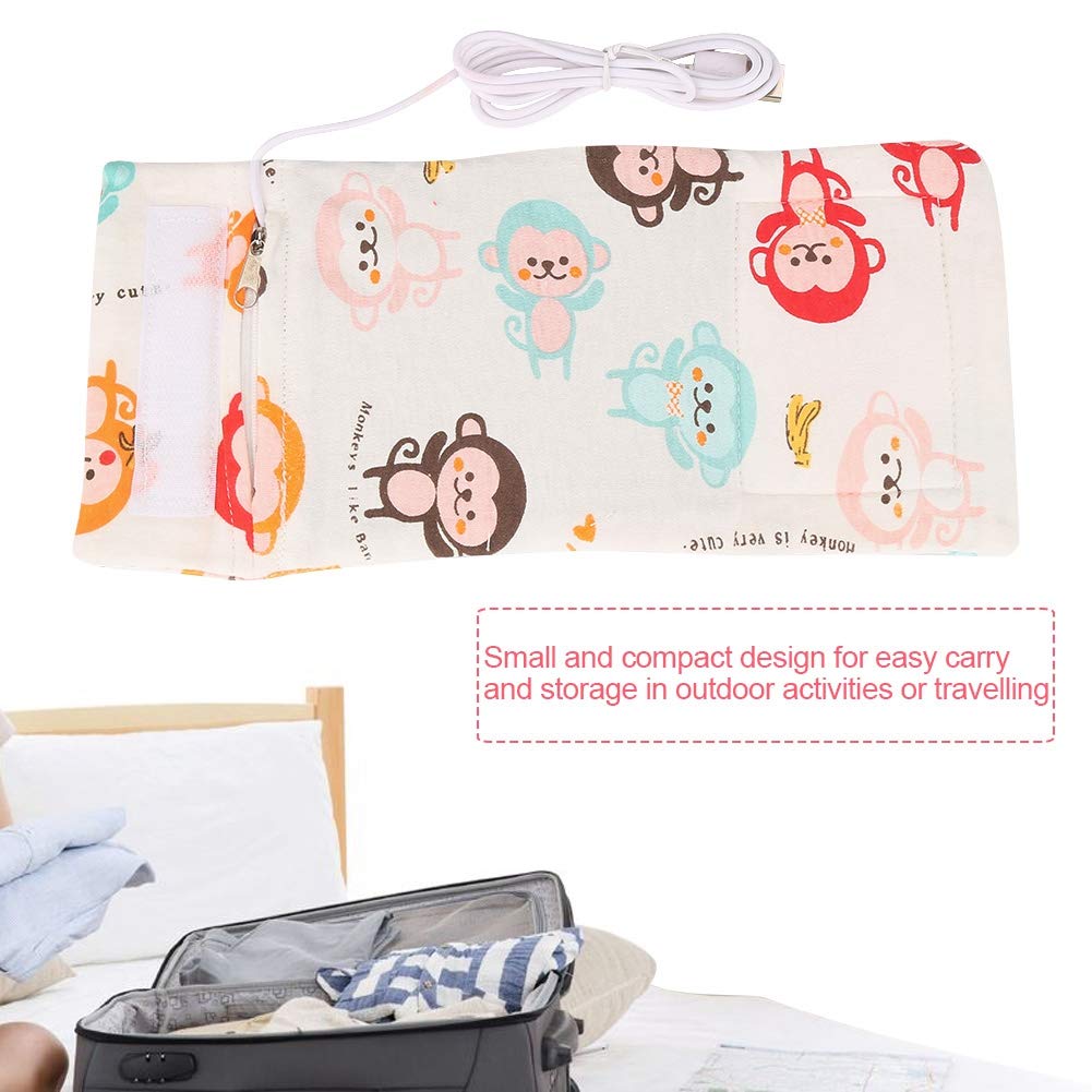 **Portable USB Rechargeable Baby Bottle Warmer - Foldable Cloth Bag Milk Heater for Travel, Car & Long Trips - Perfect for On-the-Go Parents & Breastfeeding Moms**