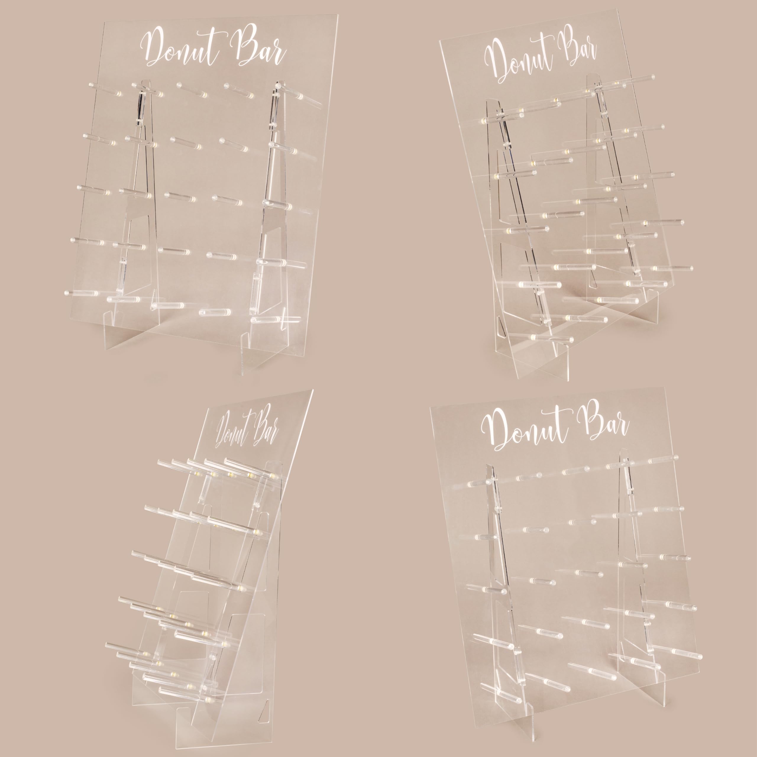 Acrylic Donut Wall Display Stand - Holds 50 Donuts | XL Donut Board for Weddings, Parties & Events | Large Dessert Holder for Donut Walls, Dessert Tables & Buffet Displays | Perfect for Birthday Celebrations, Baby Showers & Corporate Events