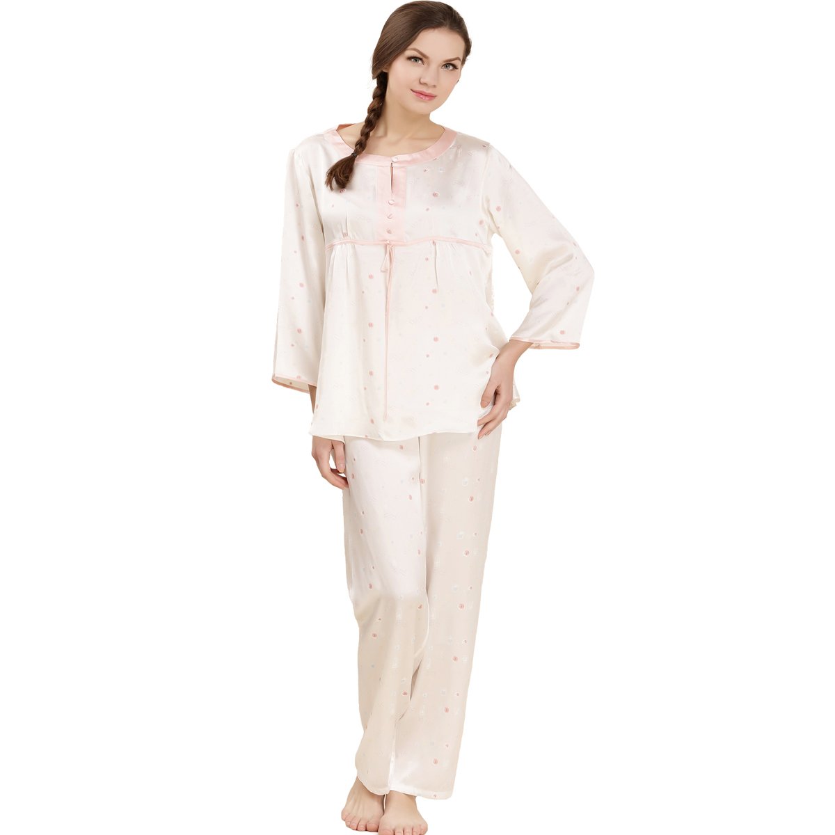 Forever Angel Women's 100% Pure Silk Pajama Set - Luxury Sleepwear & Loungewear for Relaxation - Perfect Gift for Her - Ideal for Bedtime, Spa Days & Cozy Evenings