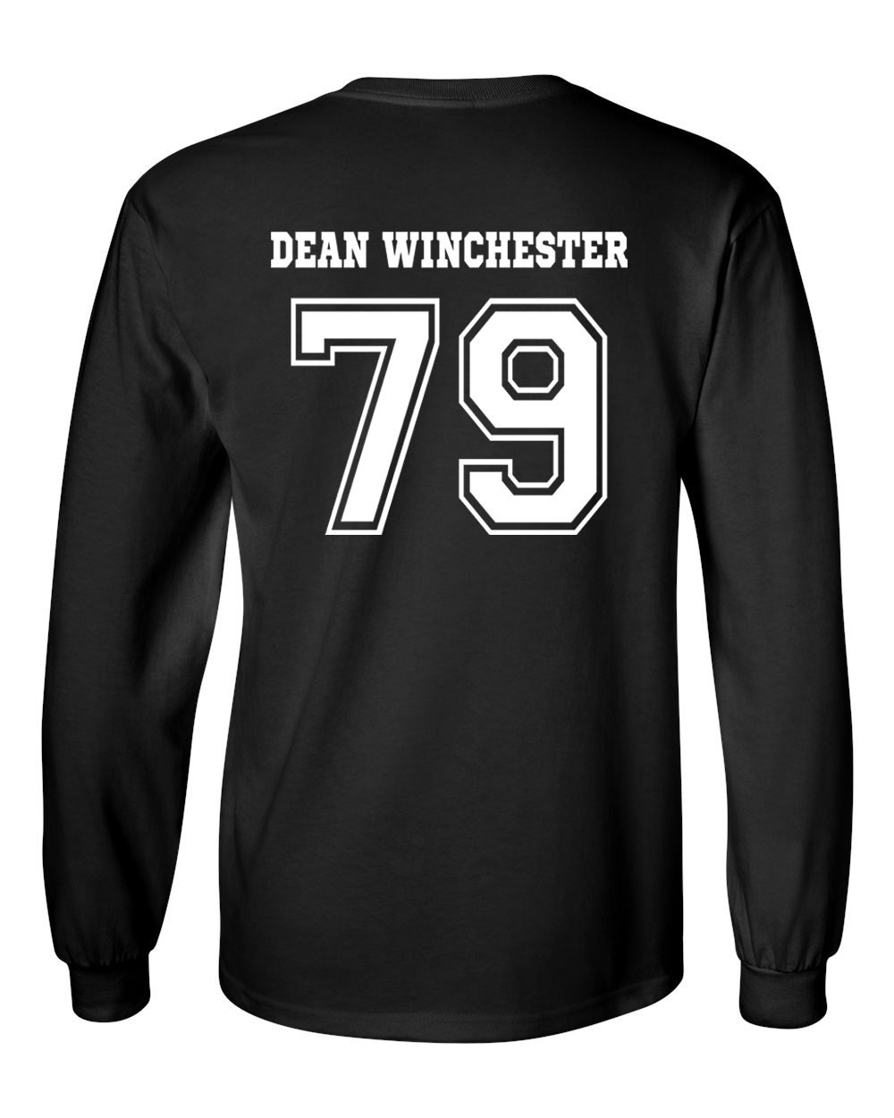 Supernatural Dean Winchester Men's Long Sleeve T-Shirt - Black, Small Size - TV Show Merchandise for Fans & Cosplay Costume