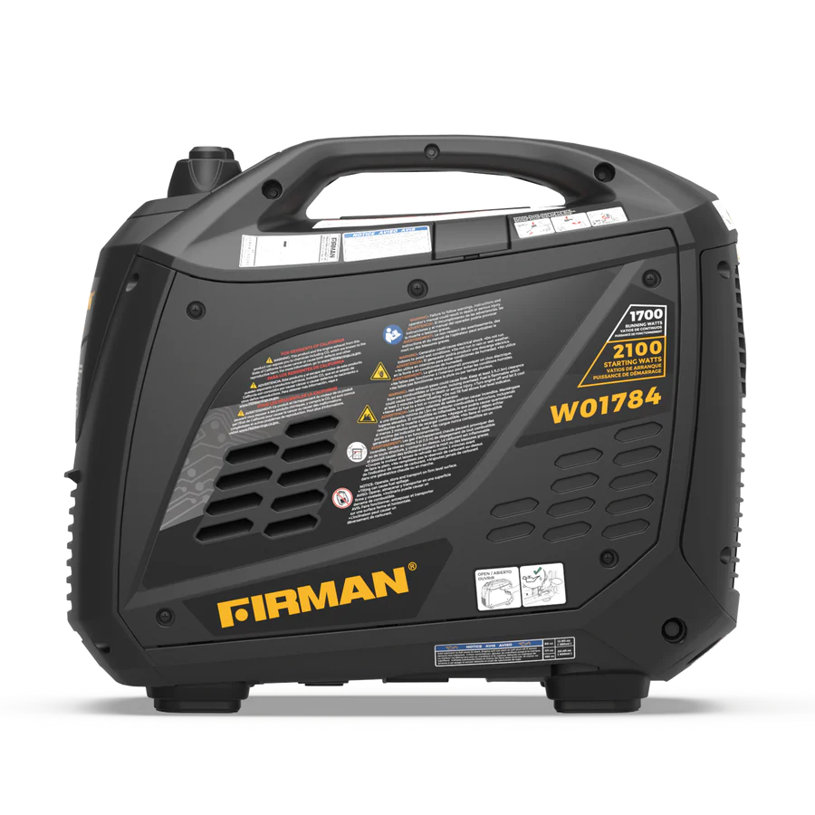 Firman W01784F 1700W/2100W Gas Inverter Generator - 30 Amp Low THD Portable Power for Camping, RV & Emergency Backup | Manufacturer RFB