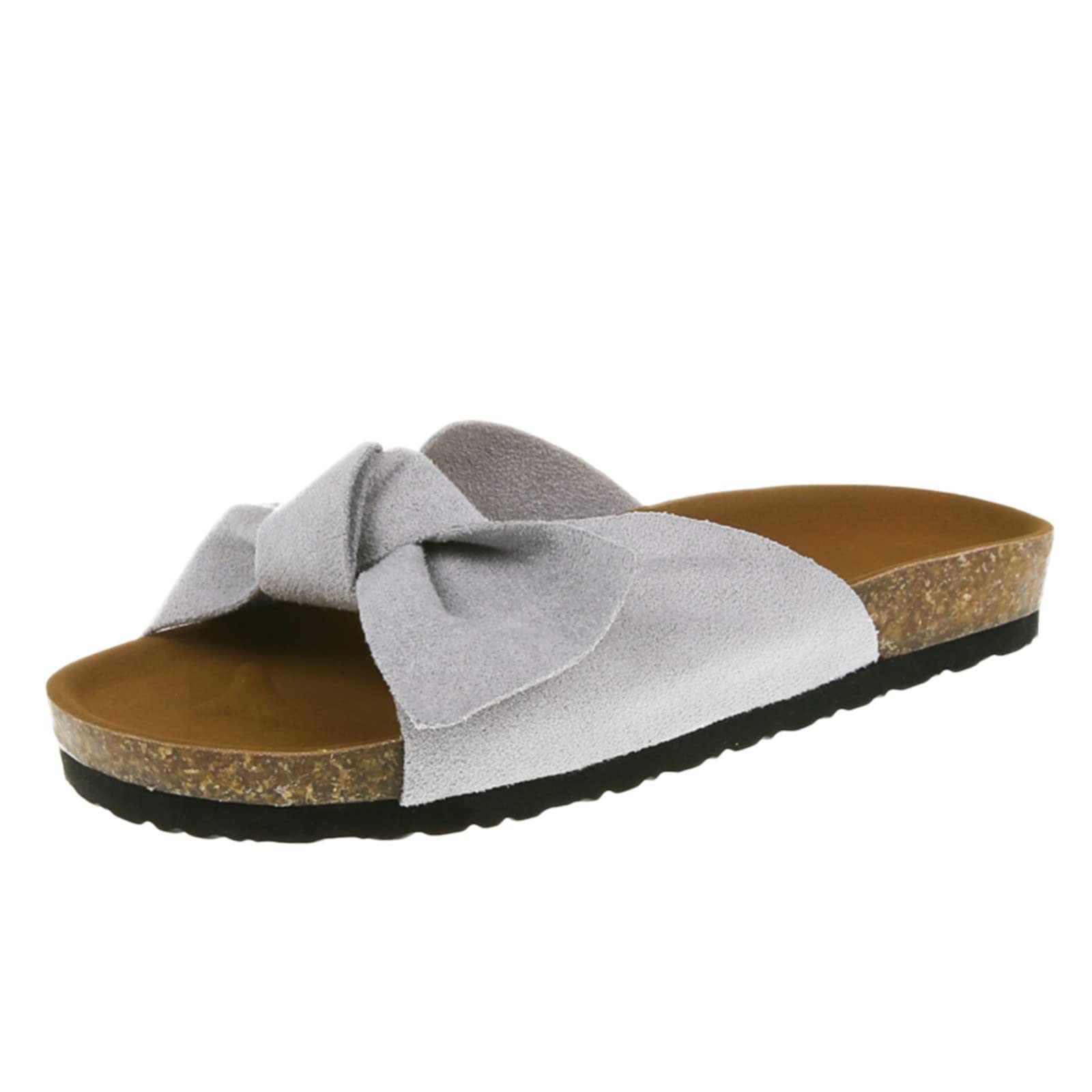 Women's Summer Bow Flat Sandals - Comfortable Thick Heel Slip-On Slippers for Beach, Pool & Casual Wear | Fashionable Tie Design for Girls & Women