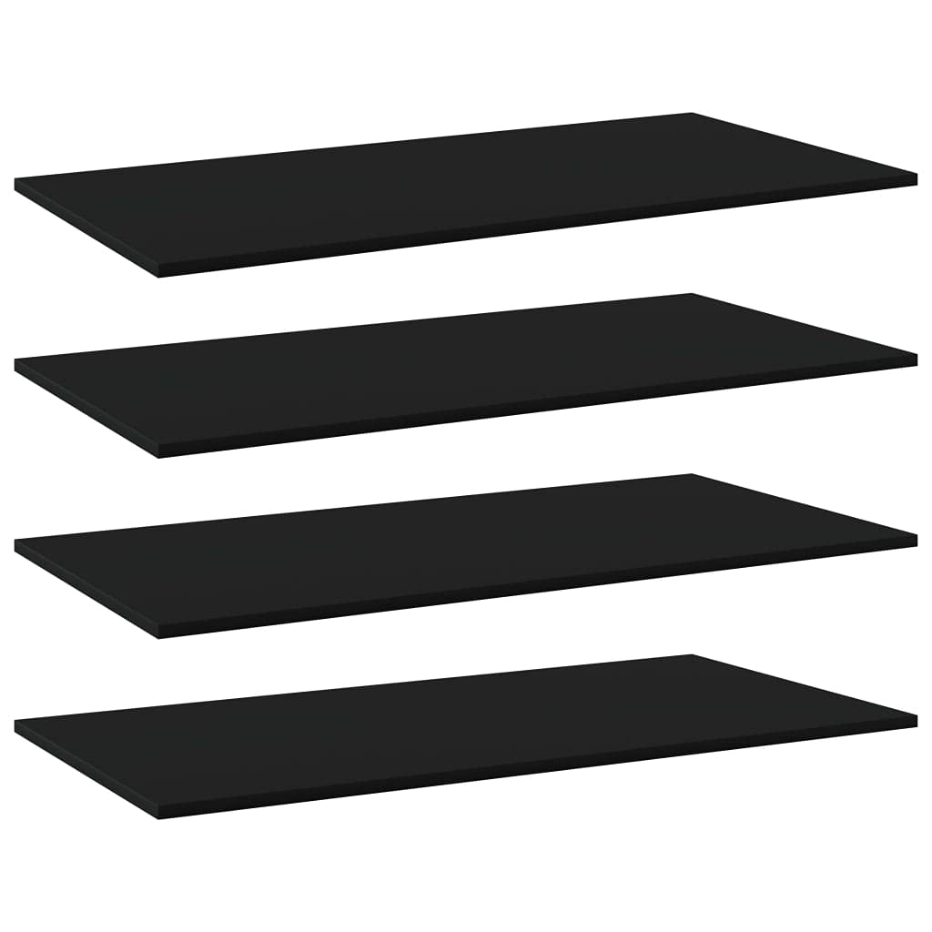 4-Pack Black Bookshelf Replacement Panels - Floating Shelves for Book Storage & Display, Organizer Units for Bookcases (Accessories Not Included) - Perfect for Home Office, Living Room & Bedroom Organization