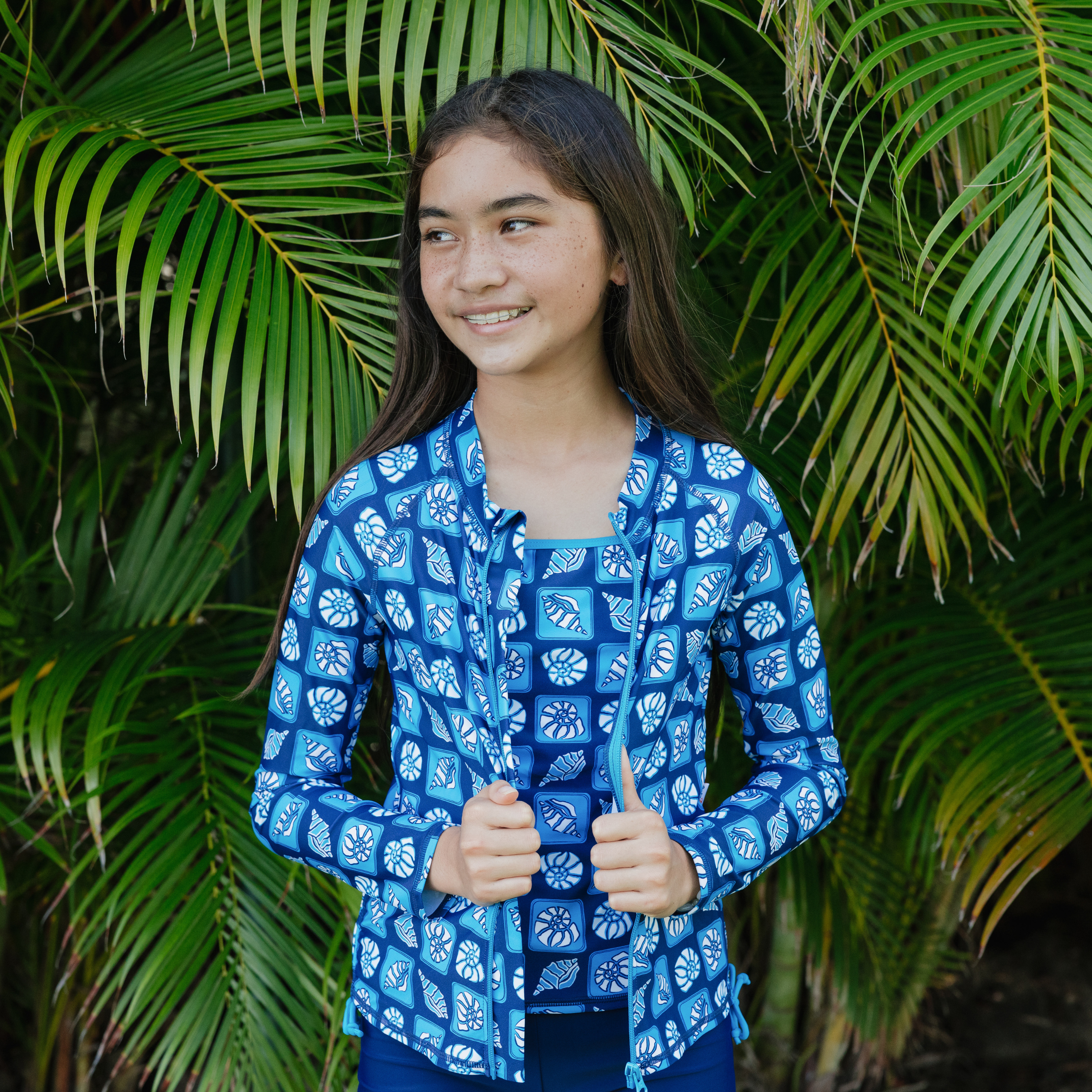 Girls Long Sleeve Rash Guard & Tankini Shorts 3-Piece Swimsuit Set | UPF 50+ Sun Protection | Beach, Pool & Water Activities
