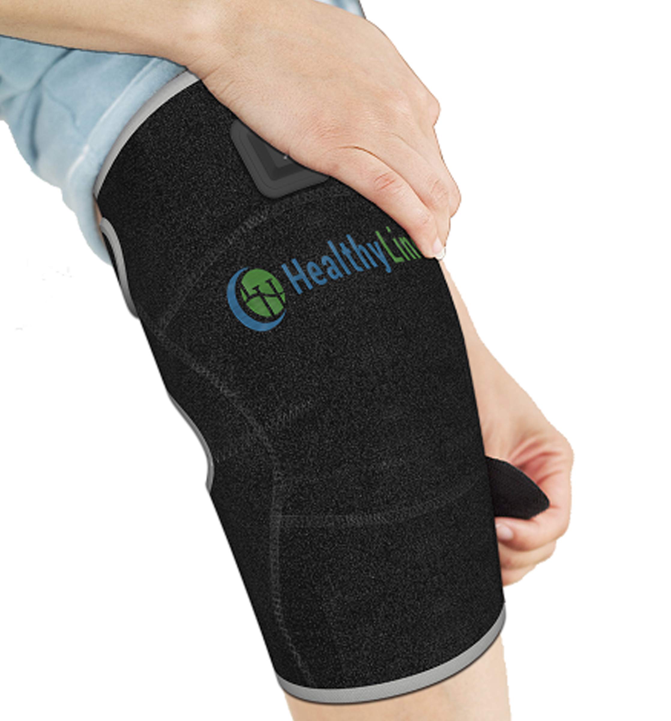 Portable Far Infrared Knee Heating Pad for Pain Relief - Hot Amethyst & Tourmaline Gemstone Therapy - Rechargeable Cordless Electric with Power Bank - Adjustable Temperature & Auto Shut Off - USB Powered - Perfect for Arthritis, Joint Pain & Post-Workout Recovery