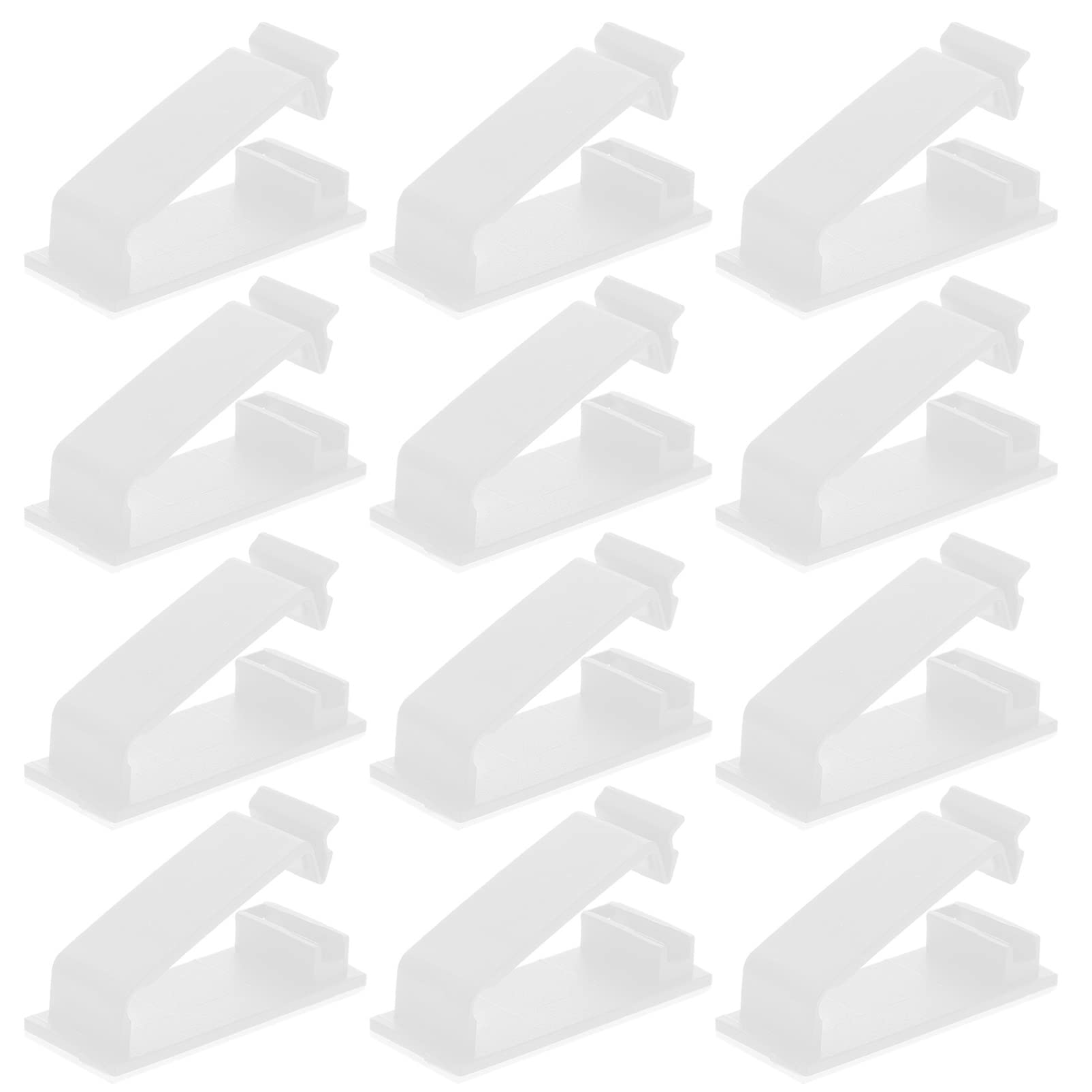 50pcs White Cable Holder Clips - Abaodam Wall & Desktop Cable Organizers for USB Charging Cables, Power Cords - Perfect for Home Office, Gaming Setup & Workspace Organization