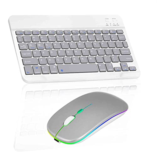 Stone Grey Keyboard with Silver RGB Led Mouse