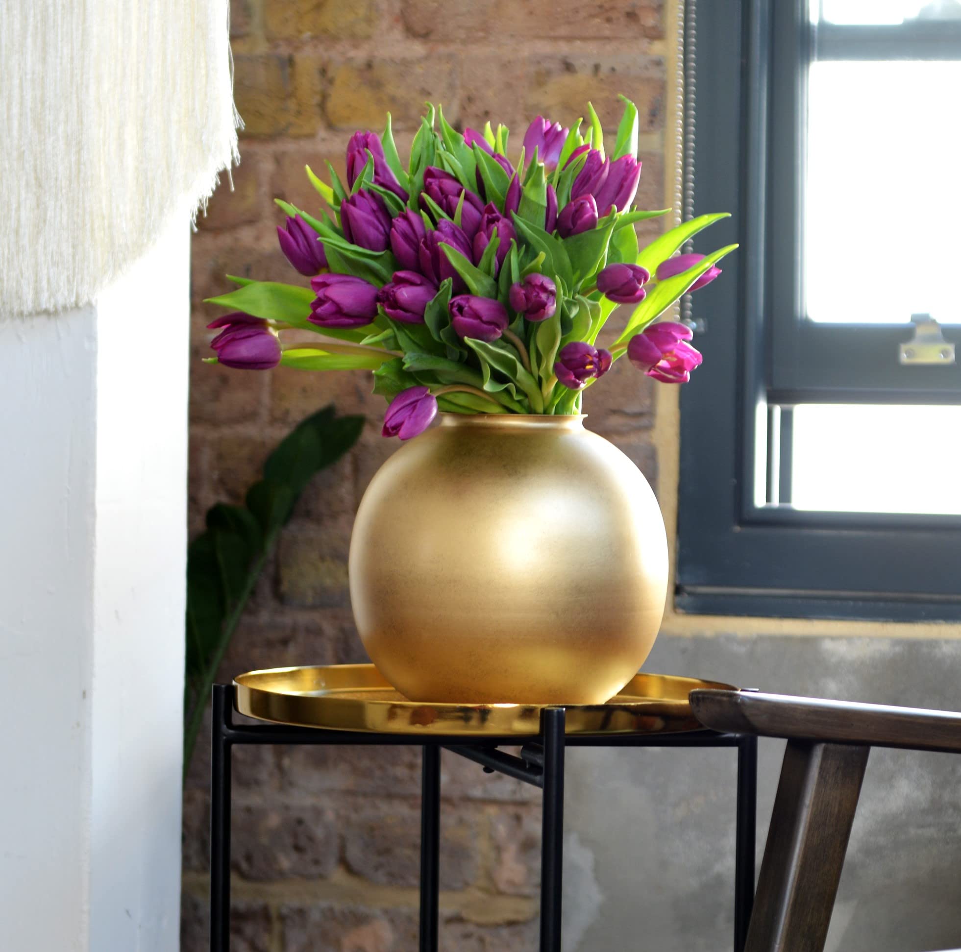 Walbrook Gold Vase - Elegant Decorative Flower Vase for Centerpieces, Wedding Table Decor & Home Décor | Perfect for Living Room, Dining Table & Special Events