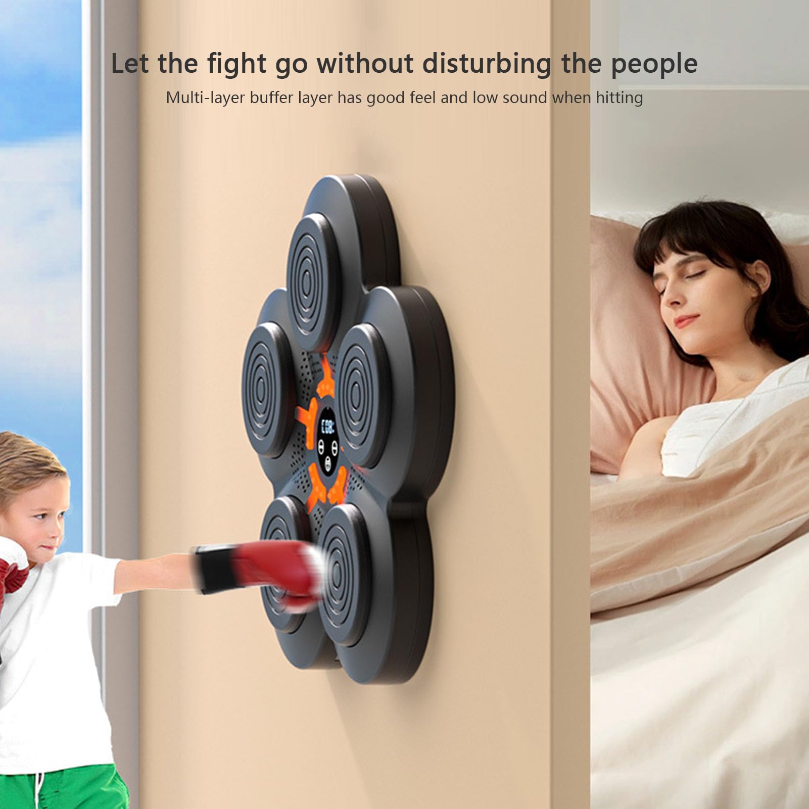 ABS Electronic Wall Mounted Music Boxing Machine - Wireless Smart Punching Target with Gloves for Home Gym, Indoor & Outdoor Boxing Training | Perfect for Fitness Enthusiasts & Stress Relief