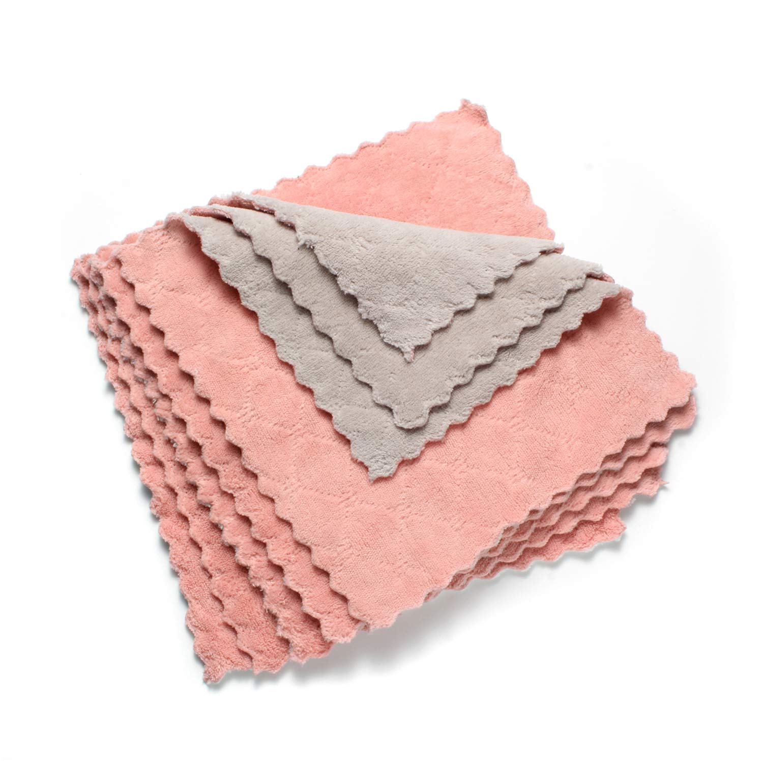 Kimteny Microfiber Cleaning Cloths - Super Absorbent & Lint Free Reusable Dish Towels for Kitchen, 10