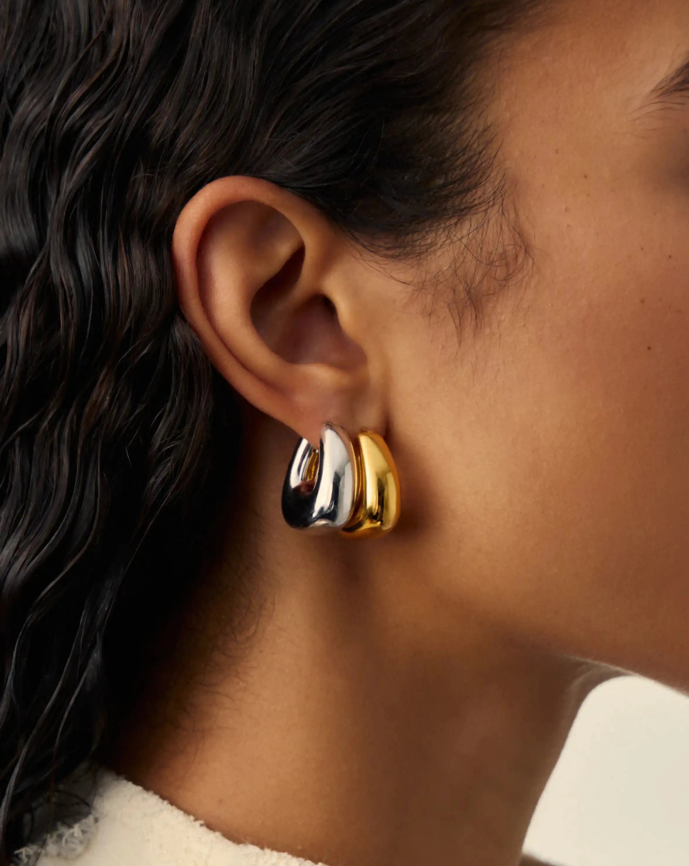 Elegant Sculptural Chubby Small Hoop Earrings - 18k Gold Plated Dainty Jewelry for Women | Perfect for Everyday Wear, Date Nights & Special Occasions