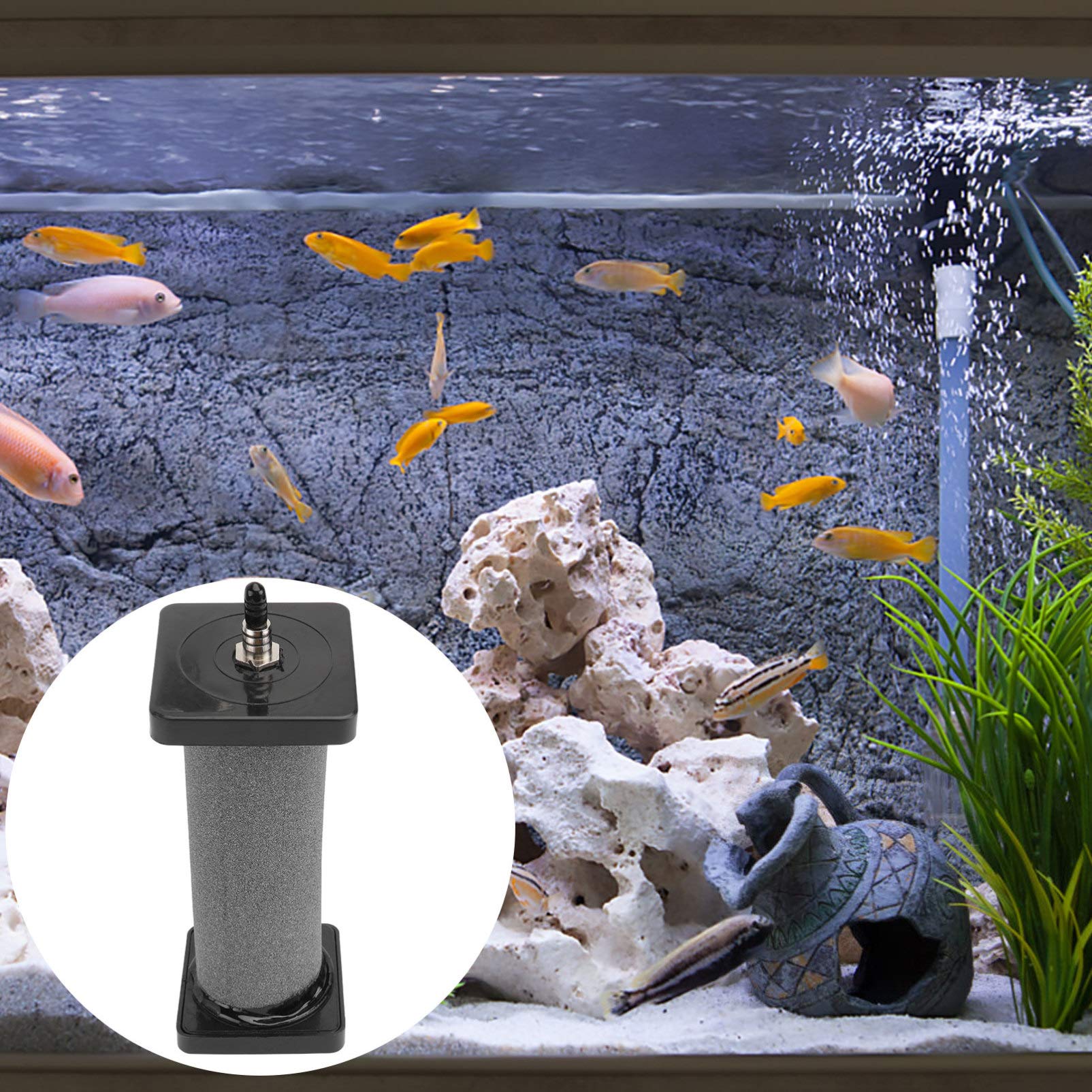 POPETPOP OUL 2Pcs Ceramic Air Diffuser for Aquarium, Hydroponics & Fish Tank Pump - Cylinder Bubble Diffuser for Oxygenation and Water Aeration