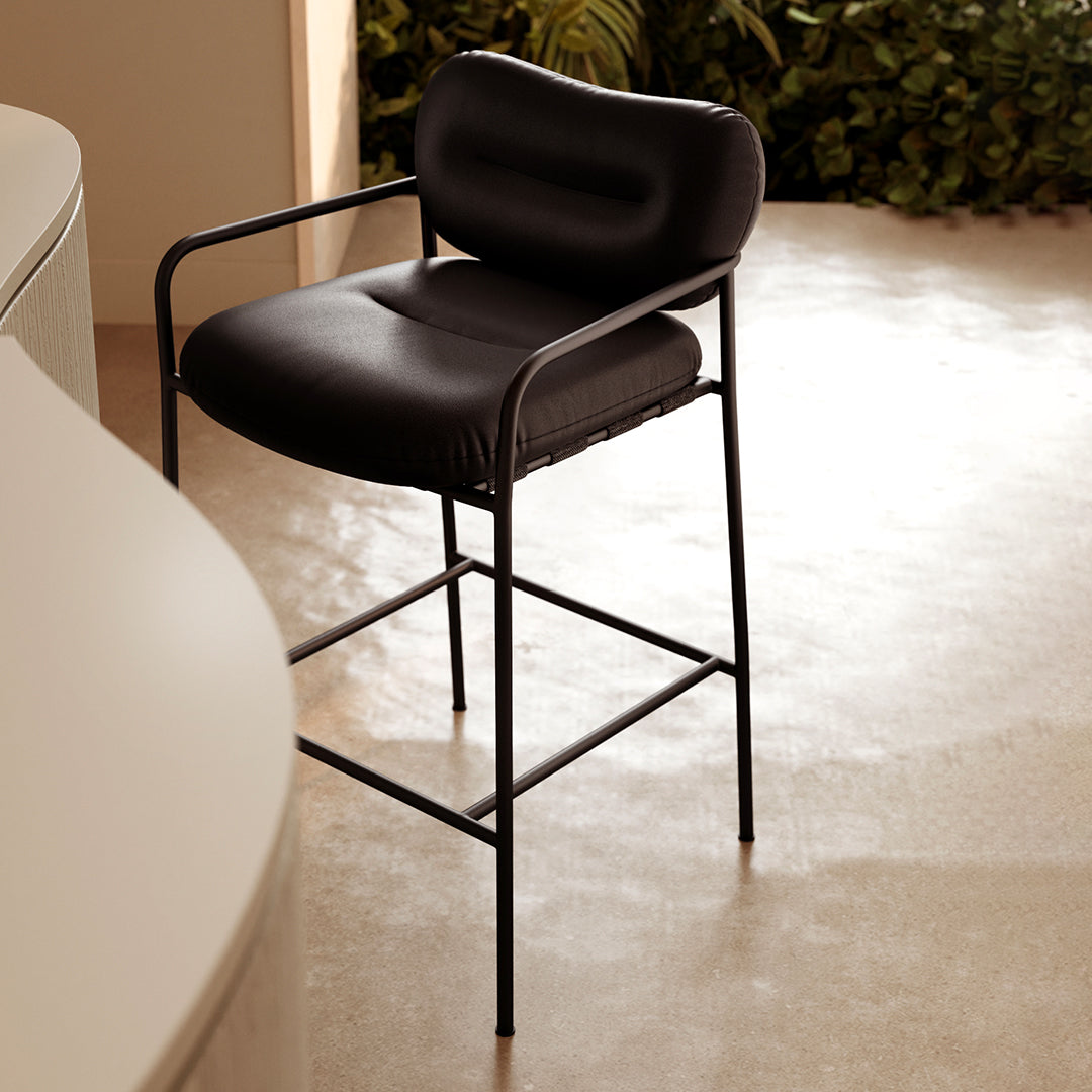 Bollo Counter Stool - Modern Kitchen Bar Stool with Back Support, Adjustable Height & Swivel Base - Perfect for Breakfast Nook, Kitchen Island & Home Bar Seating