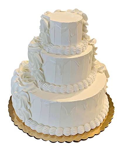 Dezicakes Handmade 3-Tier Ivory Fake Wedding Cake - Artificial Cake for Wedding Decor, Photo Props & Party Centerpieces
