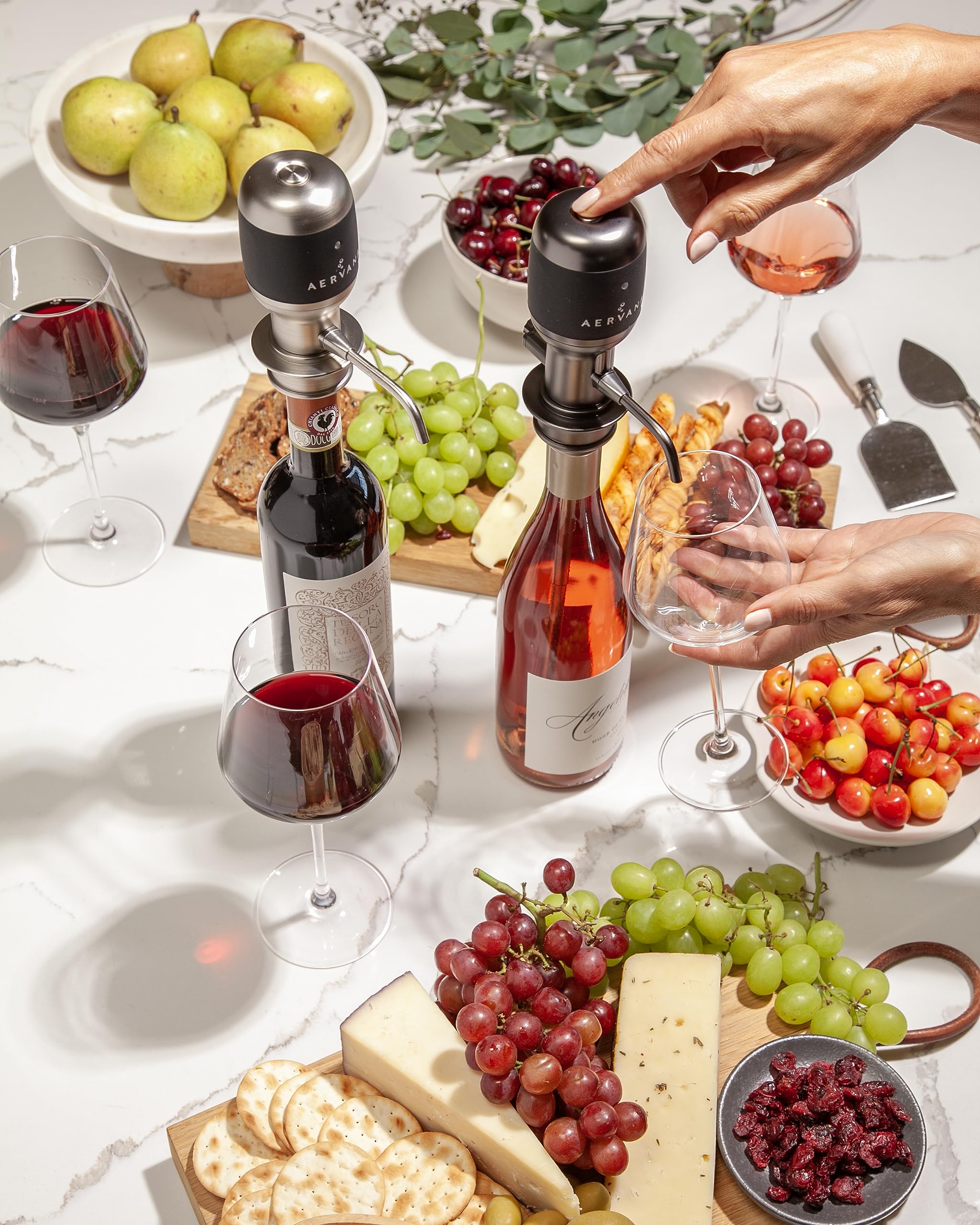 Aervana Select Variable Speed Electric Wine Aerator & Dispenser - Wine Decanter for Red & White Wine (750ml & 1.5L) with Stand - Perfect for Home Entertaining, Dinner Parties & Wine Tasting Events