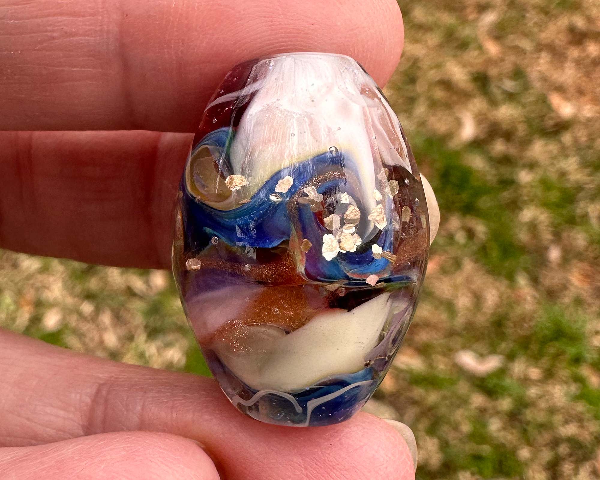 Handmade Twilight Dreams Lampwork Glass Focal Bead for Jewelry Making - Perfect for Necklaces, Bracelets & DIY Craft Projects