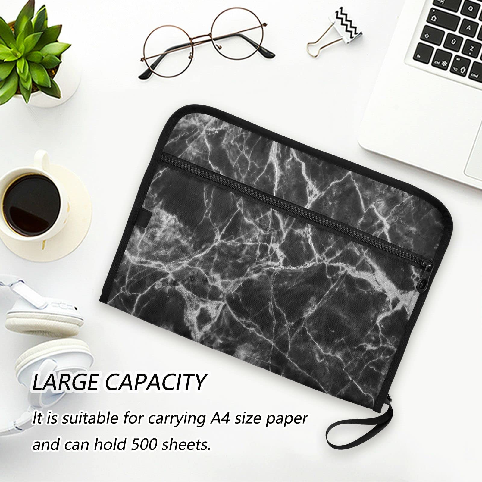 Kcldeci 13-Pocket Expanding File Folder - Ceramic Stone Accordion Organizer with Zipper Closure for A4/Legal Documents | Perfect for Office, School & Home Organization
