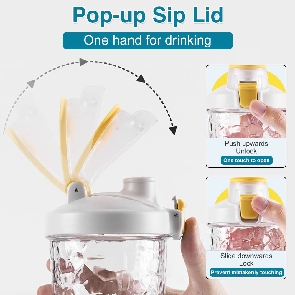 WOOLALA Electric Protein Shaker Bottle - USB Rechargeable Automatic Blender Cup with Leakproof Tritan Design, Powerful Mixing for Protein Powder, Pre-Workout & Supplements | Perfect for Gym, Travel & Post-Workout Recovery