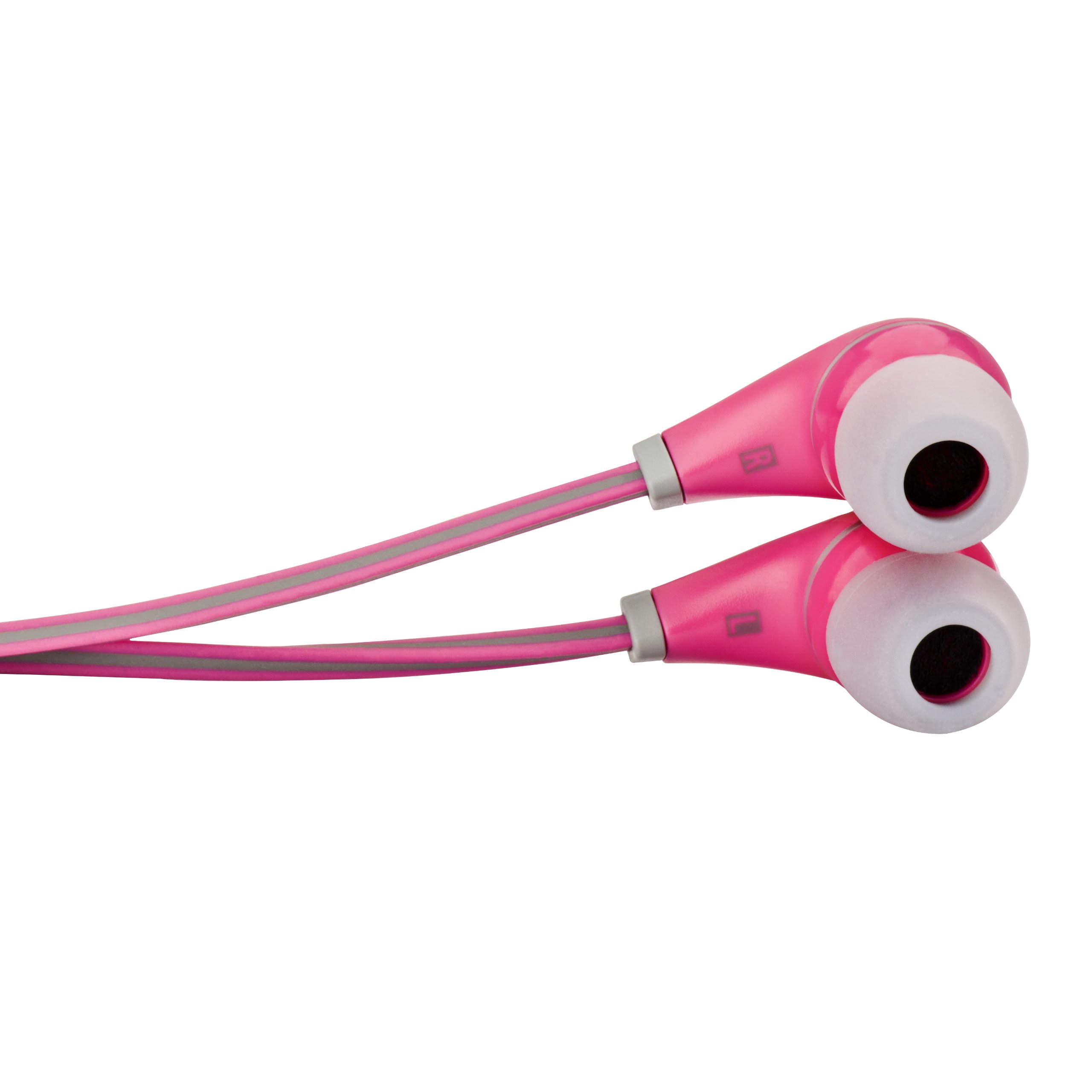 PureGear PureBoom Triangle Cable Premium Stereo Headset - Wired 3.5mm Headphones with Noise Isolation for iPhone, Android, Laptop - Pink (Retail Packaging) - Perfect for Gaming, Music & Calls