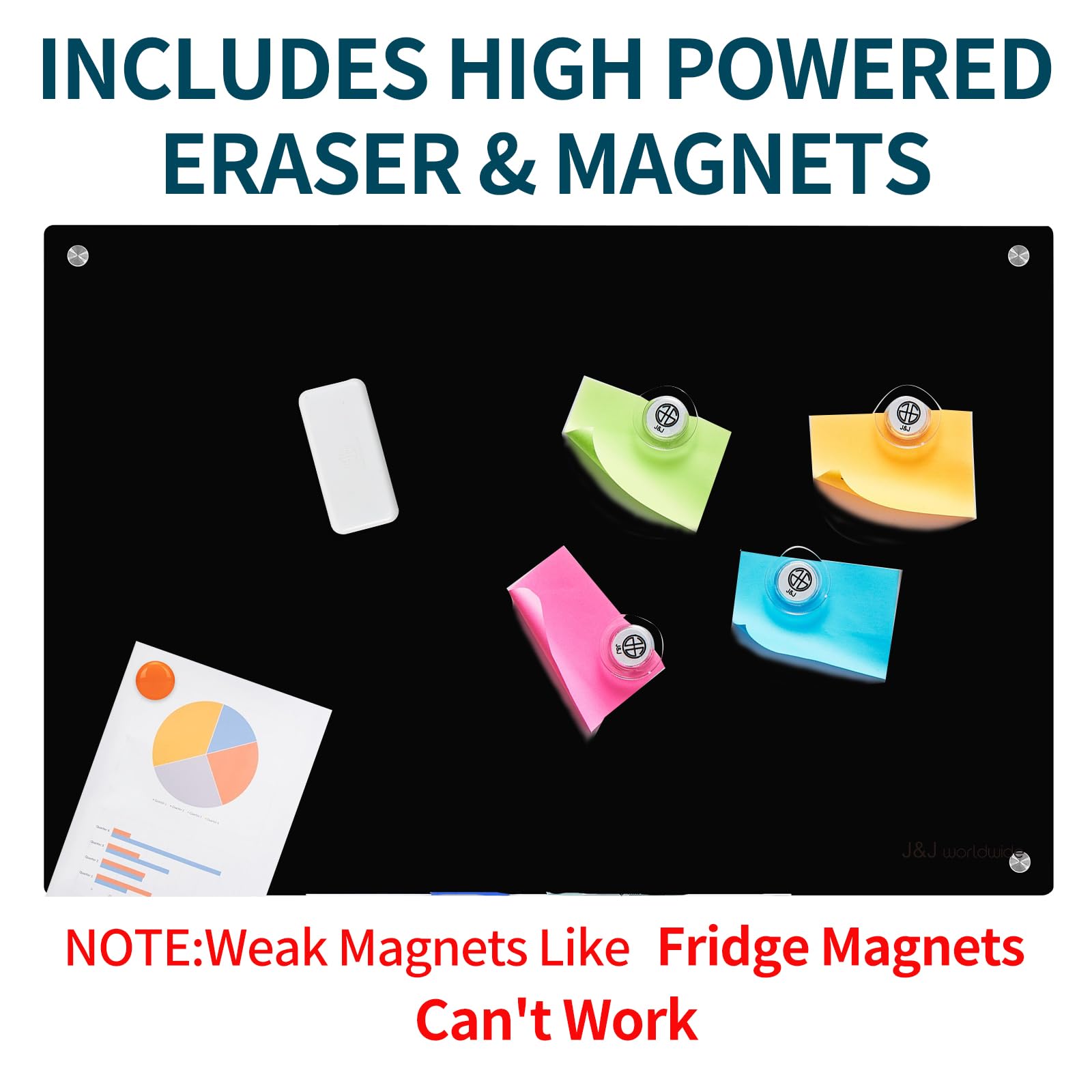 Premium 4' x 3' Magnetic Glass Whiteboard - Frameless Dry Erase Board for Home Office, Classroom & School - Includes Markers, Eraser & Marker Tray - Perfect for Presentations, Teaching & Home Organization