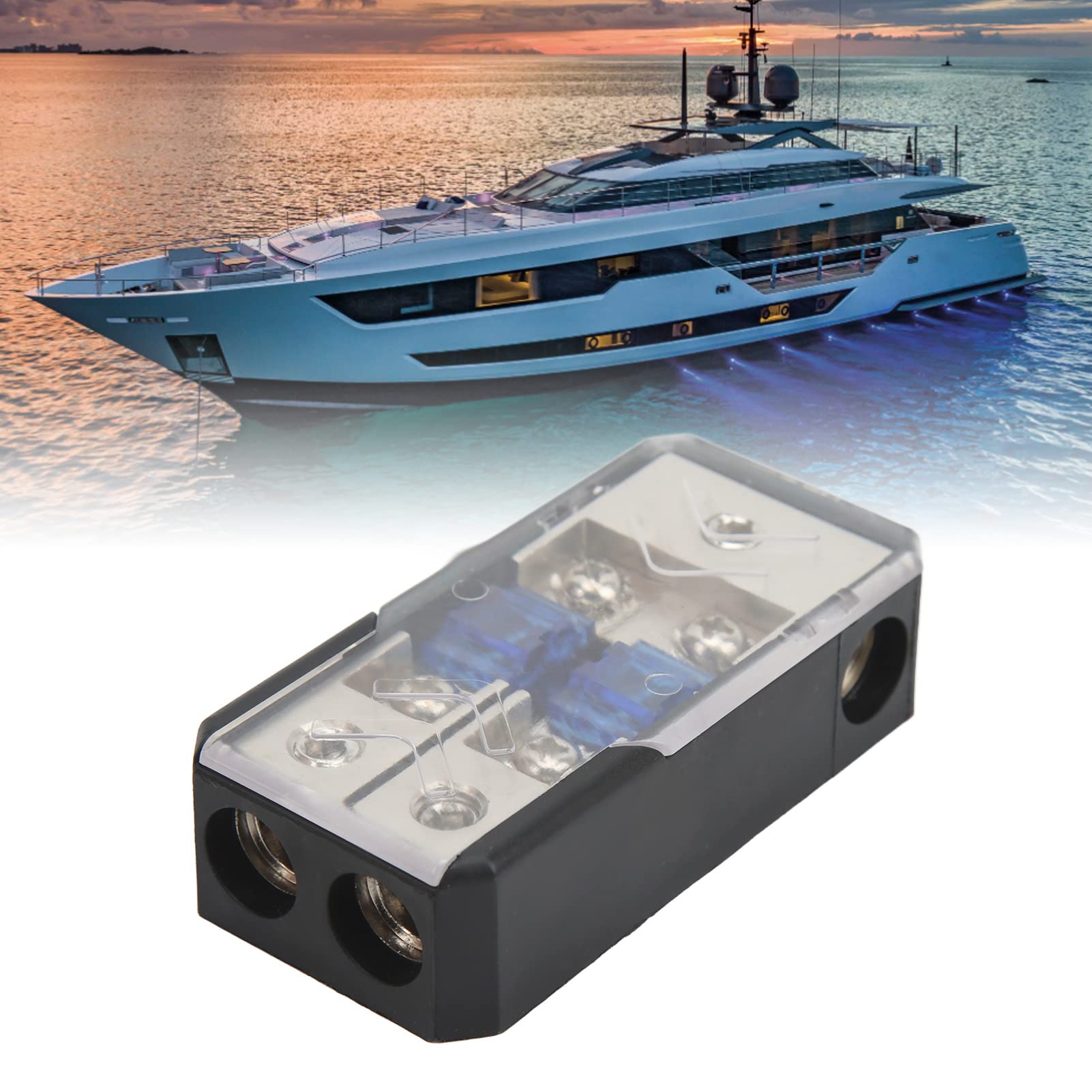 Universal 1 In 2 Out Zinc Alloy Power Distribution Block - Safe & Durable Car Audio Power Splitter for Radio & Amplifier Installation | Perfect for Vehicle Sound System Upgrades