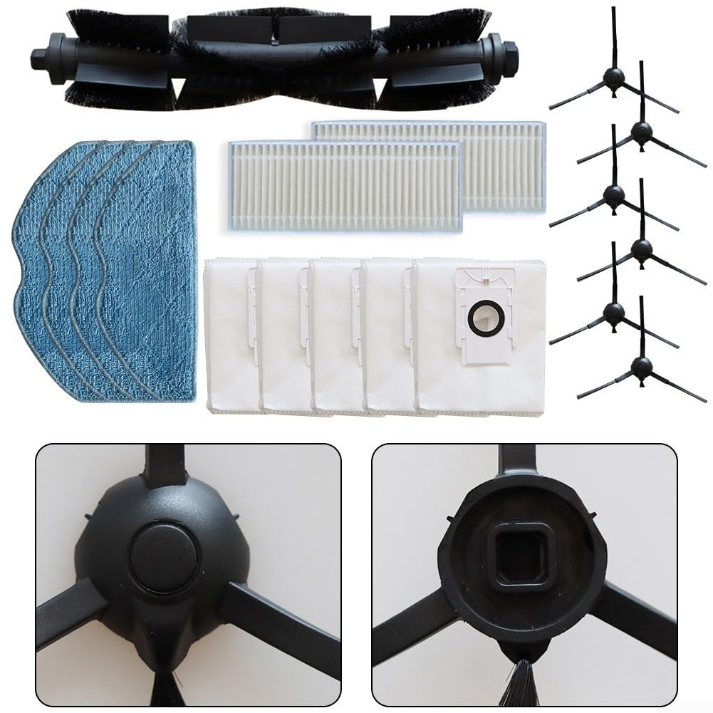 360 Botslab S8 Plus Robotic Vacuum Cleaner Replacement Parts Kit - Side Brushes, HEPA Filters, Mop Pads & Dust Bags | Compatible Accessories for Efficient Home Cleaning