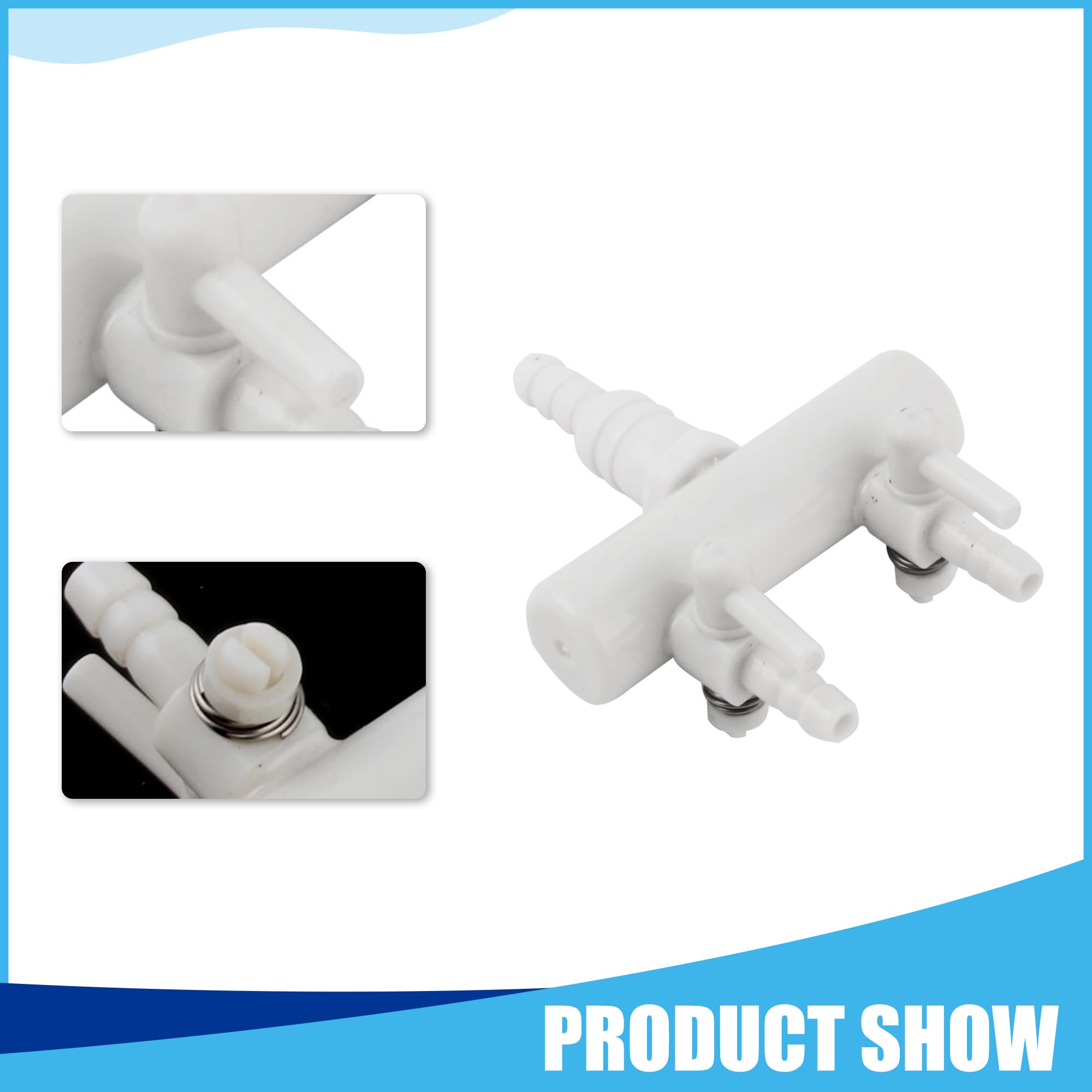 2-Way Plastic Air Splitter for Aquarium - 2.5 Inch Air Flow Control Valve with Tubing - Perfect for Fish Tank Oxygen Distribution & Air Pump Systems (White) - Ideal for Home Aquariums, Fish Breeding Tanks & Hydroponic Systems