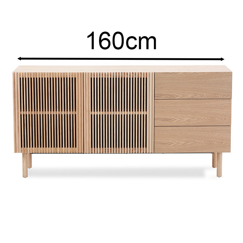 ORTON 160cm Oak Sideboard Buffet Cabinet - Modern Dining Room Storage Furniture for Home & Office Use