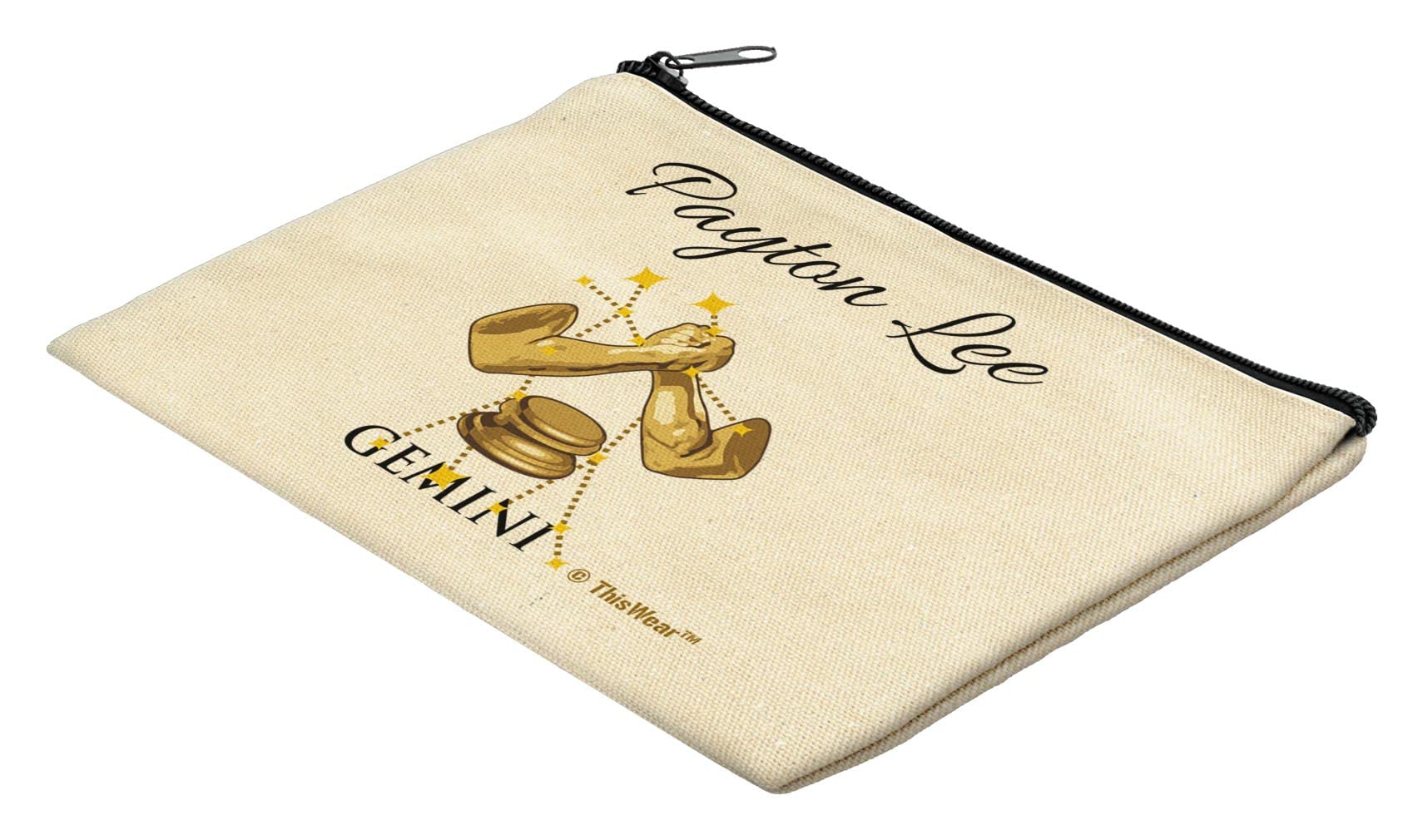 Personalized Gemini Zodiac Makeup Bag - Custom Astrology Gift for Women, Perfect for Travel & Daily Cosmetics Storage
