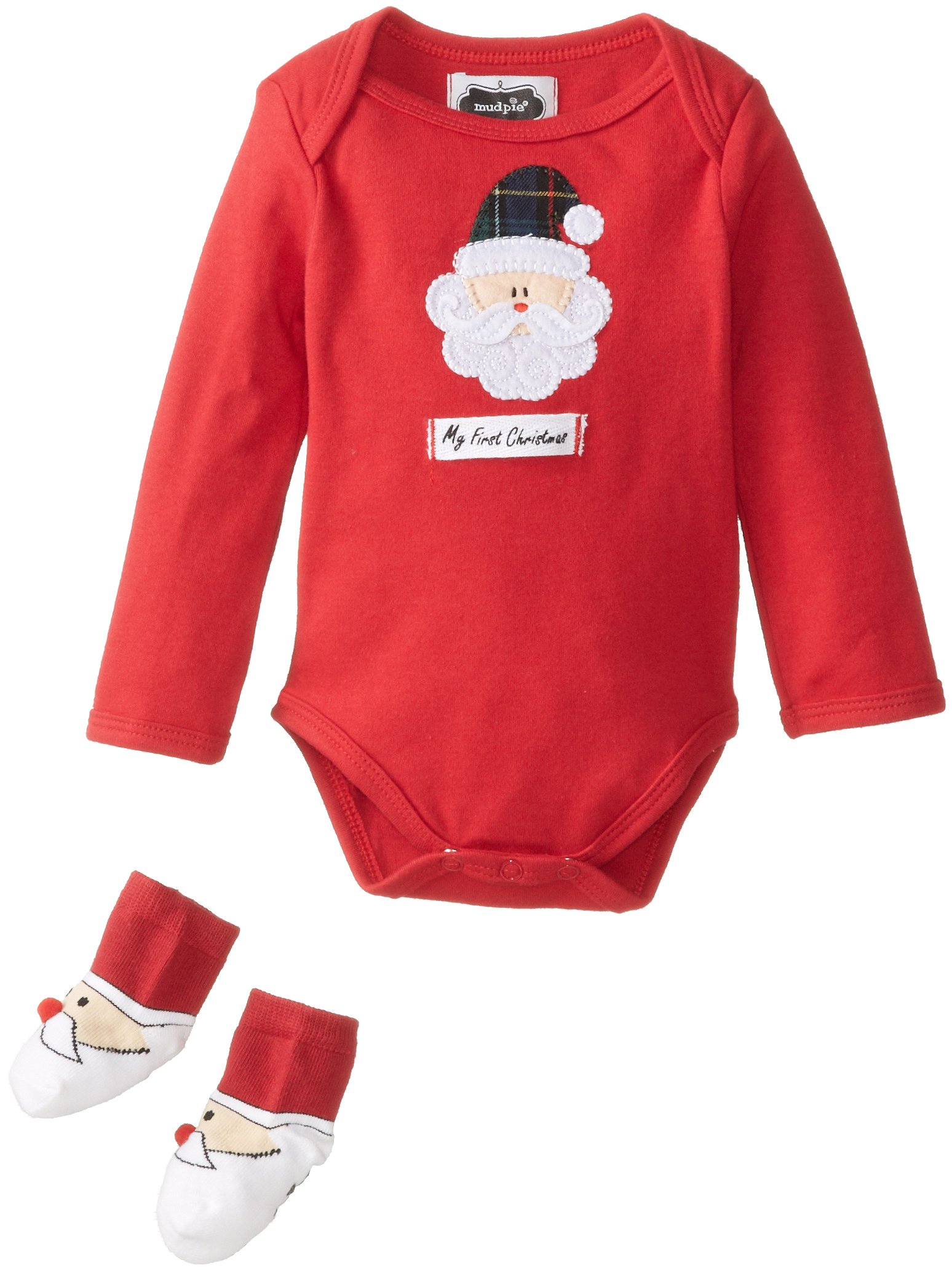 Mud Pie Unisex Baby Newborn My First Christmas Outfit Set - Holiday Photo Outfits, Newborn Gift, Christmas Celebration