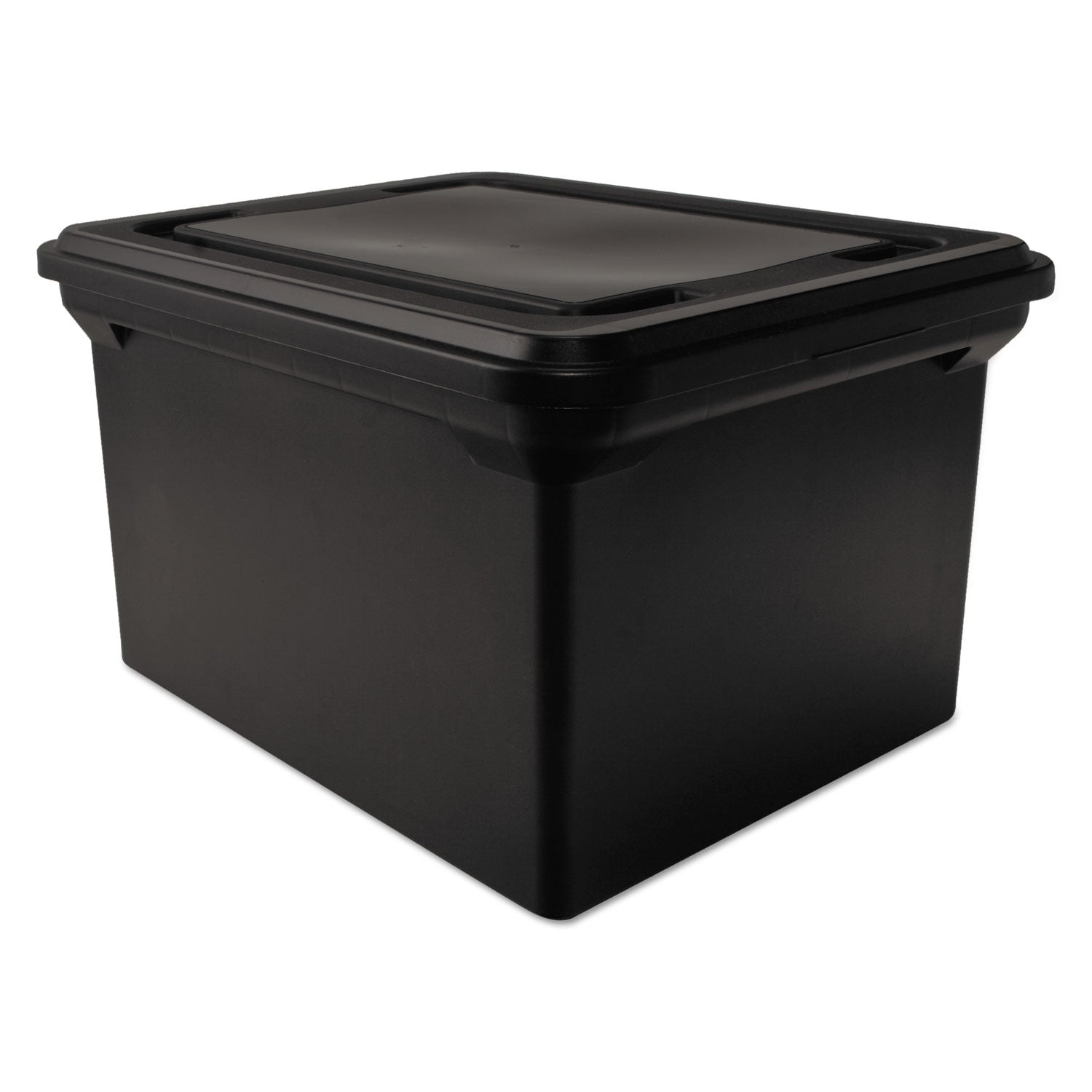 Advantus Black File Storage Tote with Lid - Letter & Legal Size Organizer (14.25
