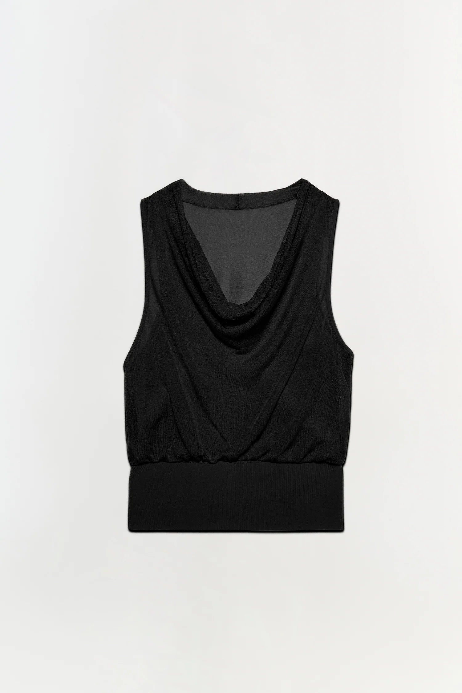 Carmina Cowl Neck Tank Top for Women - Black | Soft Stretchy Slim Fit Camisole | Perfect for Layering, Casual Wear & Summer Outfits