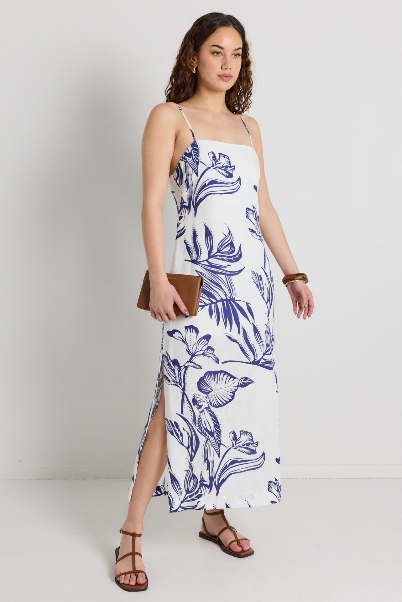 Citizen Navy Silhouette Strappy Maxi Dress - Elegant Summer Beach Dress for Women, Perfect for Vacations, Weddings & Evening Parties