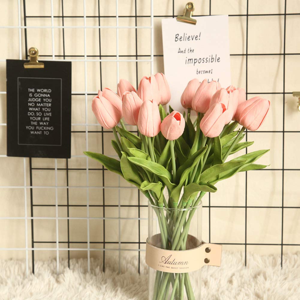 30PCS Real-Touch Artificial Tulips - PU Fake Flowers for Home Decor, Wedding Centerpieces, Party Arrangements - Perfect for Table Settings, DIY Crafts & Seasonal Displays