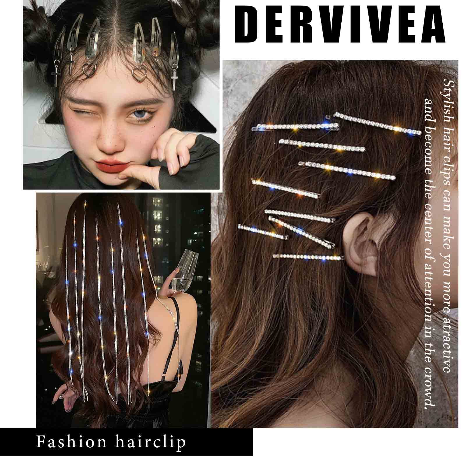 Dervivea Boho Sparkly Crystal Star Hair Clip - Silver Rhinestone Hair Barrette with CZ Cluster for Women & Girls - Perfect for Weddings, Parties & Everyday Glam Accessories