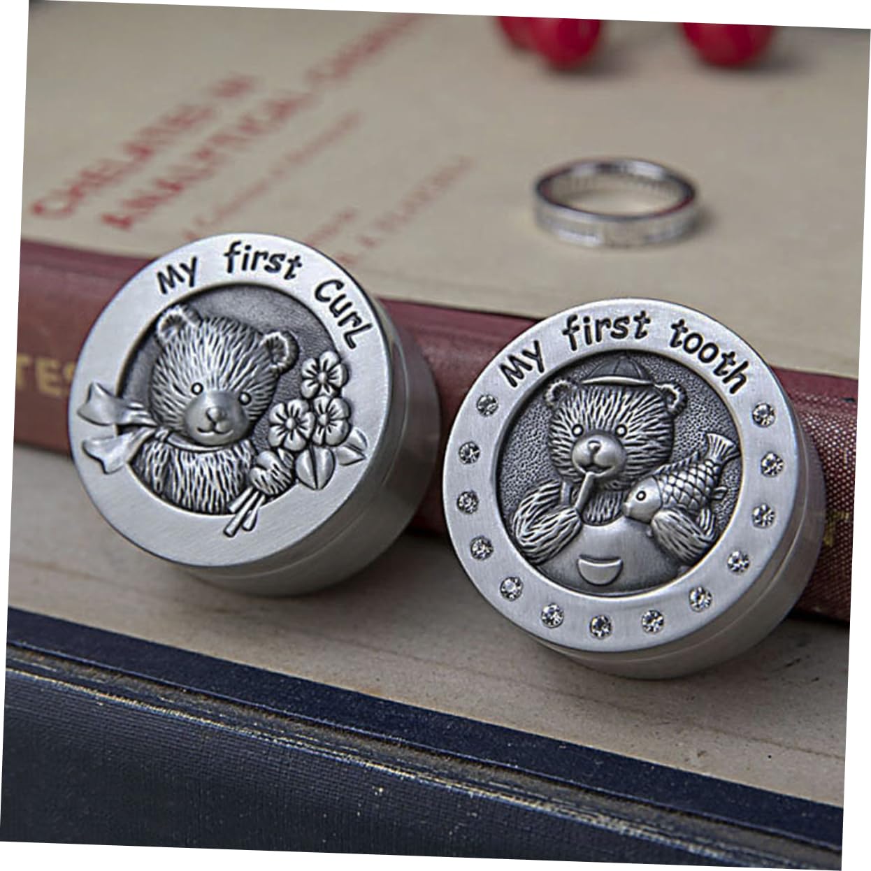 VICASKY Baby Tooth Keepsake Box - Metal Frame First Tooth Storage Case for Kids, Perfect for Saving Baby Teeth as Milestone Memories - Great for Baby Showers, Christenings & First Birthday Gifts