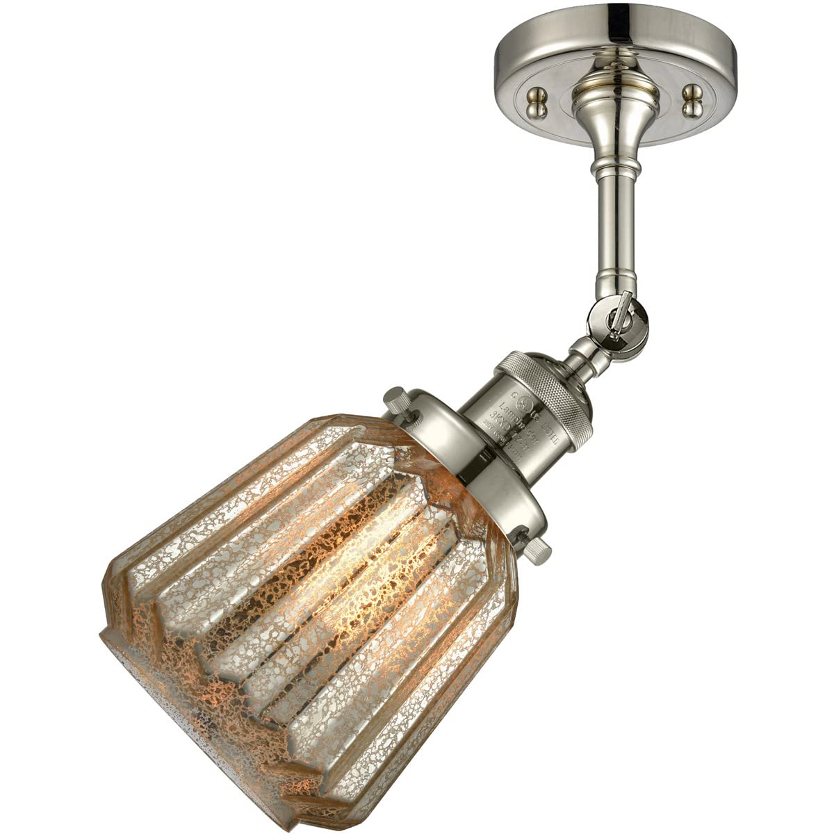 Innovations 201F-PN-G146-LED Semi-Flush Mount Ceiling Light Fixture - 14.6
