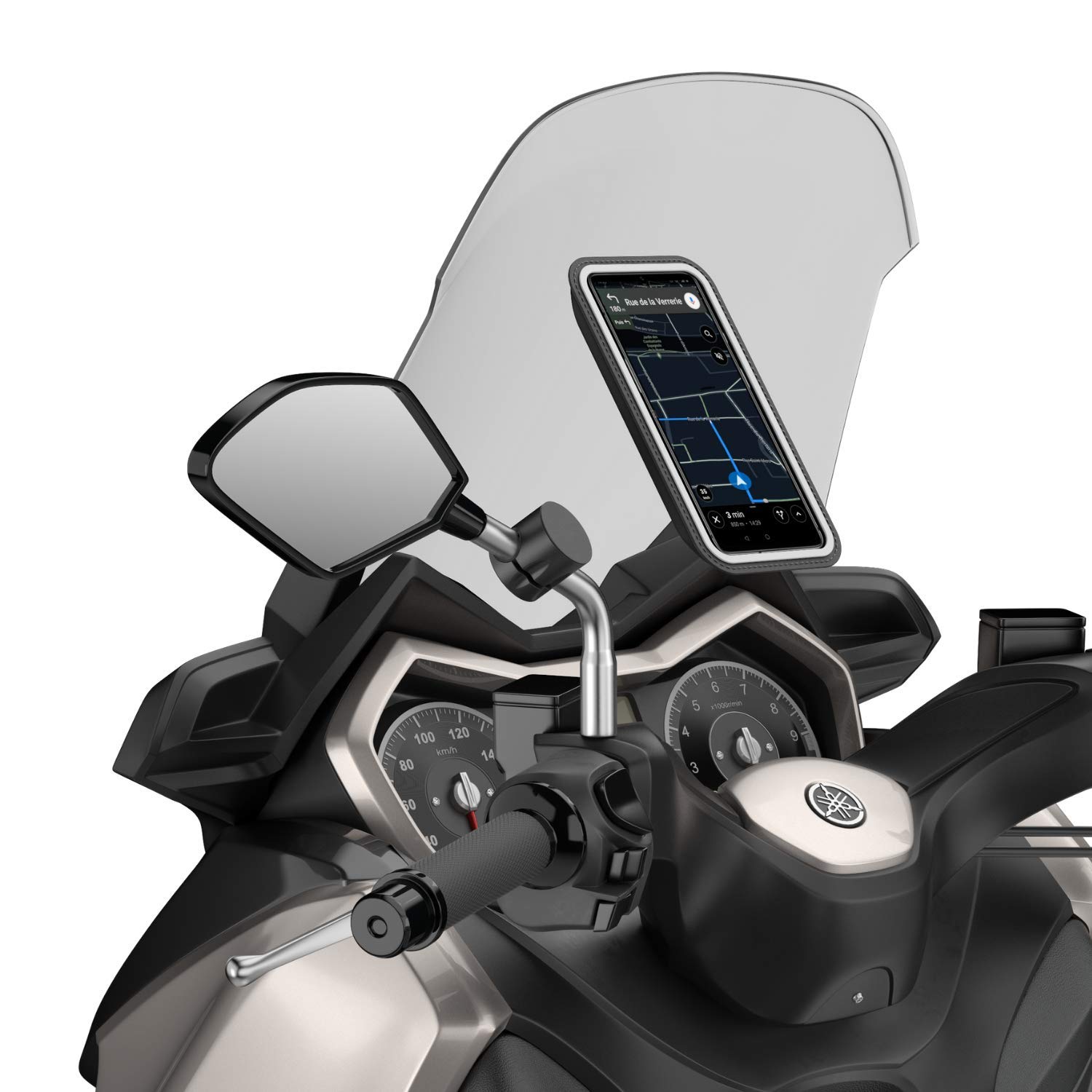 Shapeheart Pro Magnetic Motorcycle Phone Mount - Anti-Vibration Waterproof Smartphone Holder for Moped & Bike with 360° Rotation - Perfect for GPS Navigation & Adventure Riding