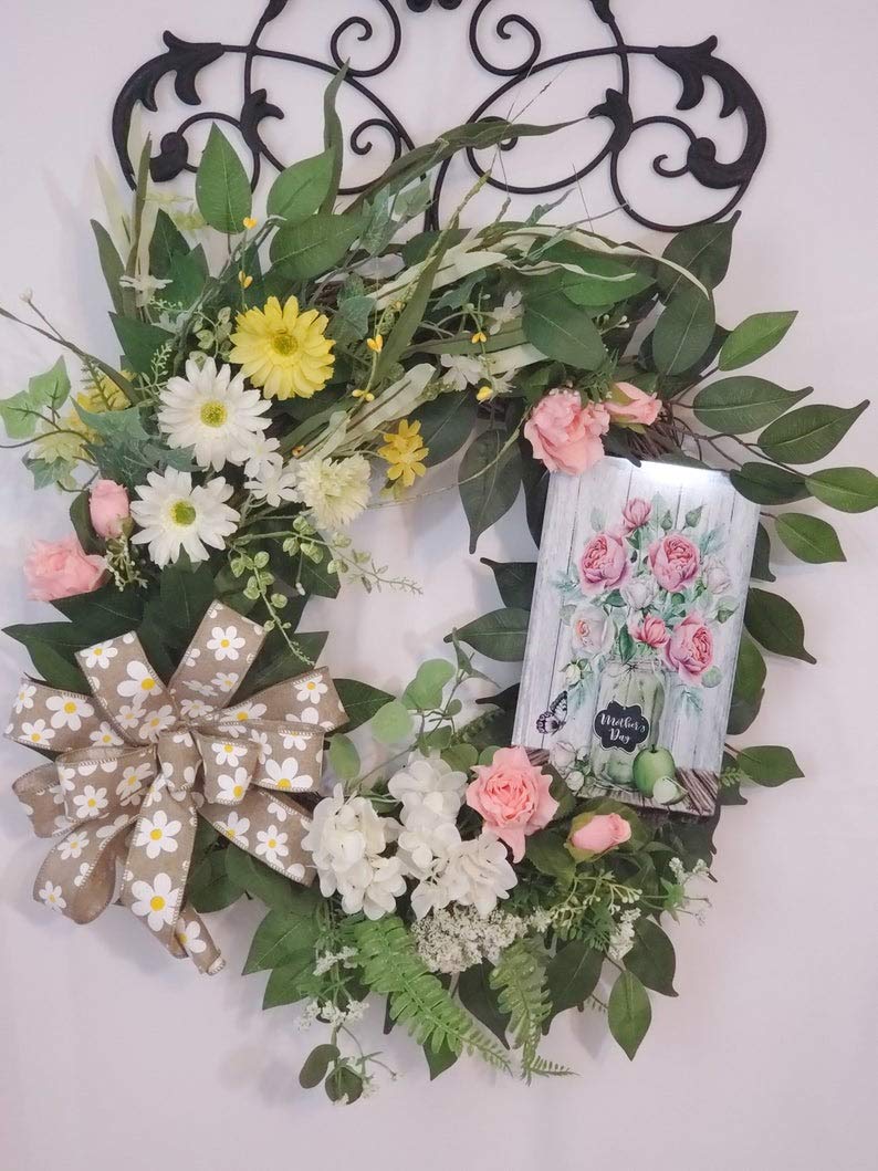 Easter Spring Wreath - Floral Decor for Front Door, Home & Party - Perfect for Easter, Spring Decorations & Holiday Celebrations