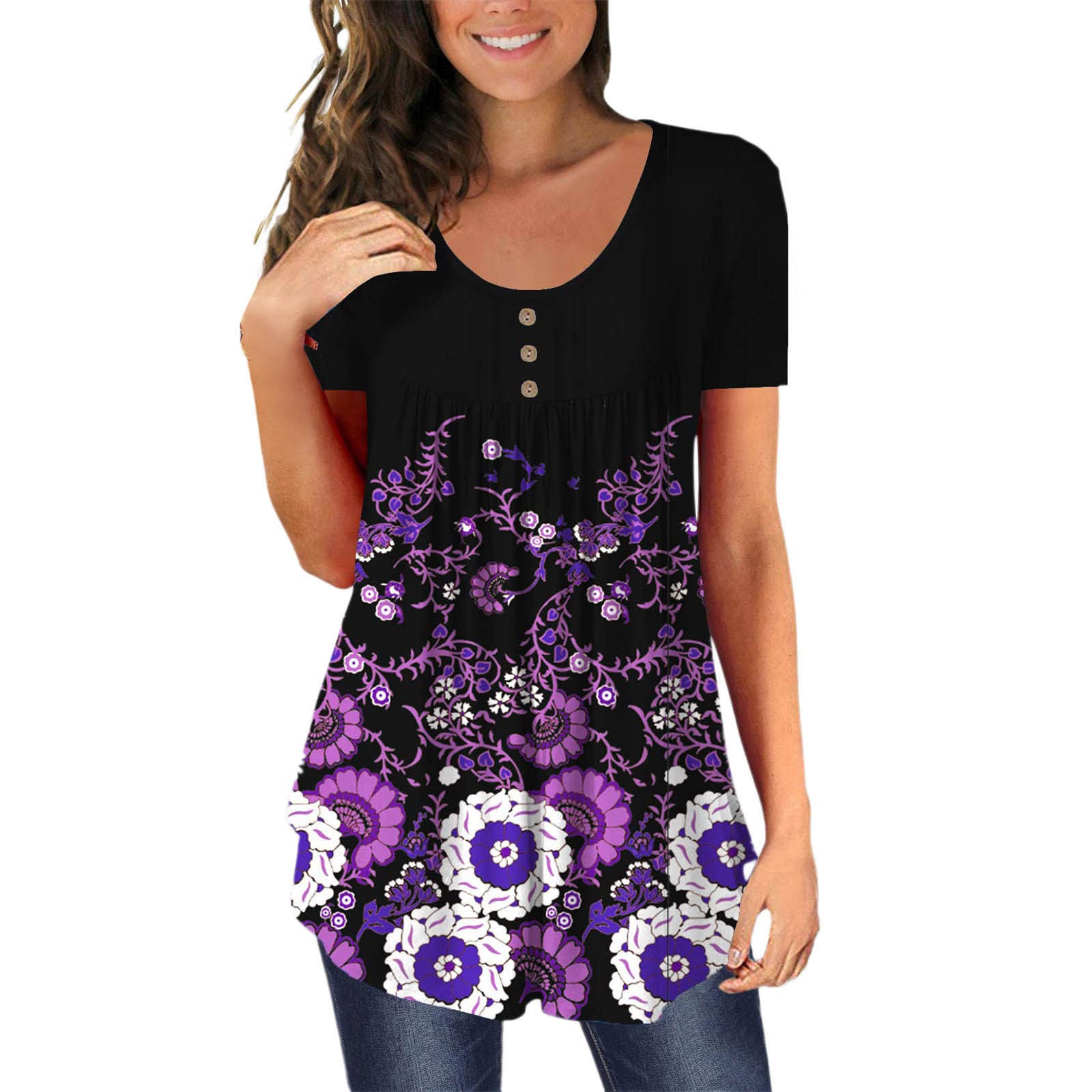 Women's Dressy Casual Tunic Tops - Long & Short Sleeve Button Up Blouses with Decorative Details | Perfect for Office, Party & Everyday Wear