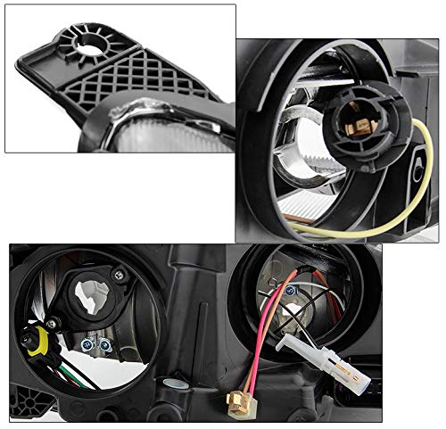Replacement Black Headlights Headlamps Compatible with 2015-2018 Ford Focus S/SE/ST - Durable Aftermarket Headlights for Night Driving & Fog Conditions