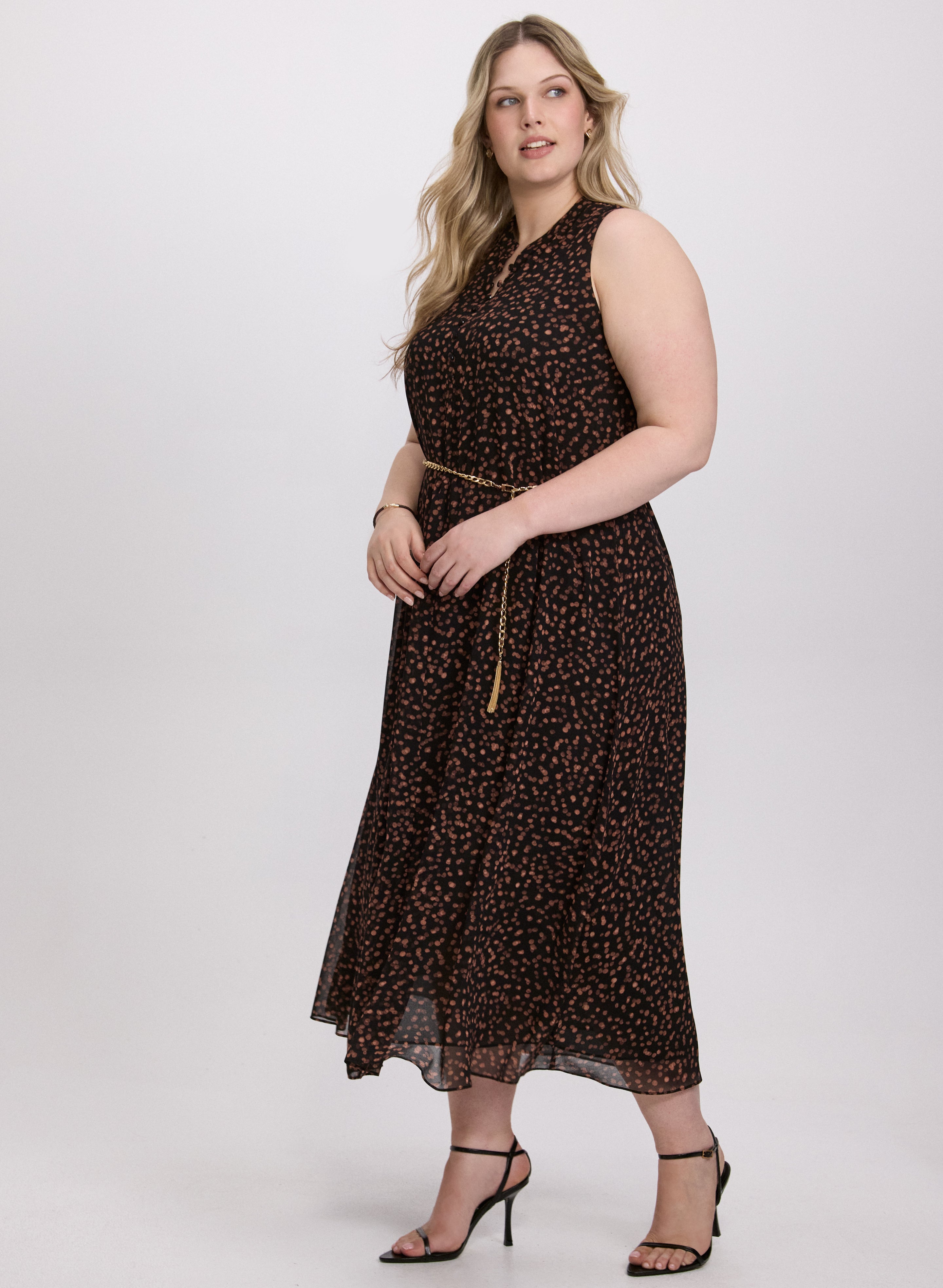 Black Dot Print Floral Dress for Women - Plus Size Casual Summer Dress for Beach, Party & Everyday Wear