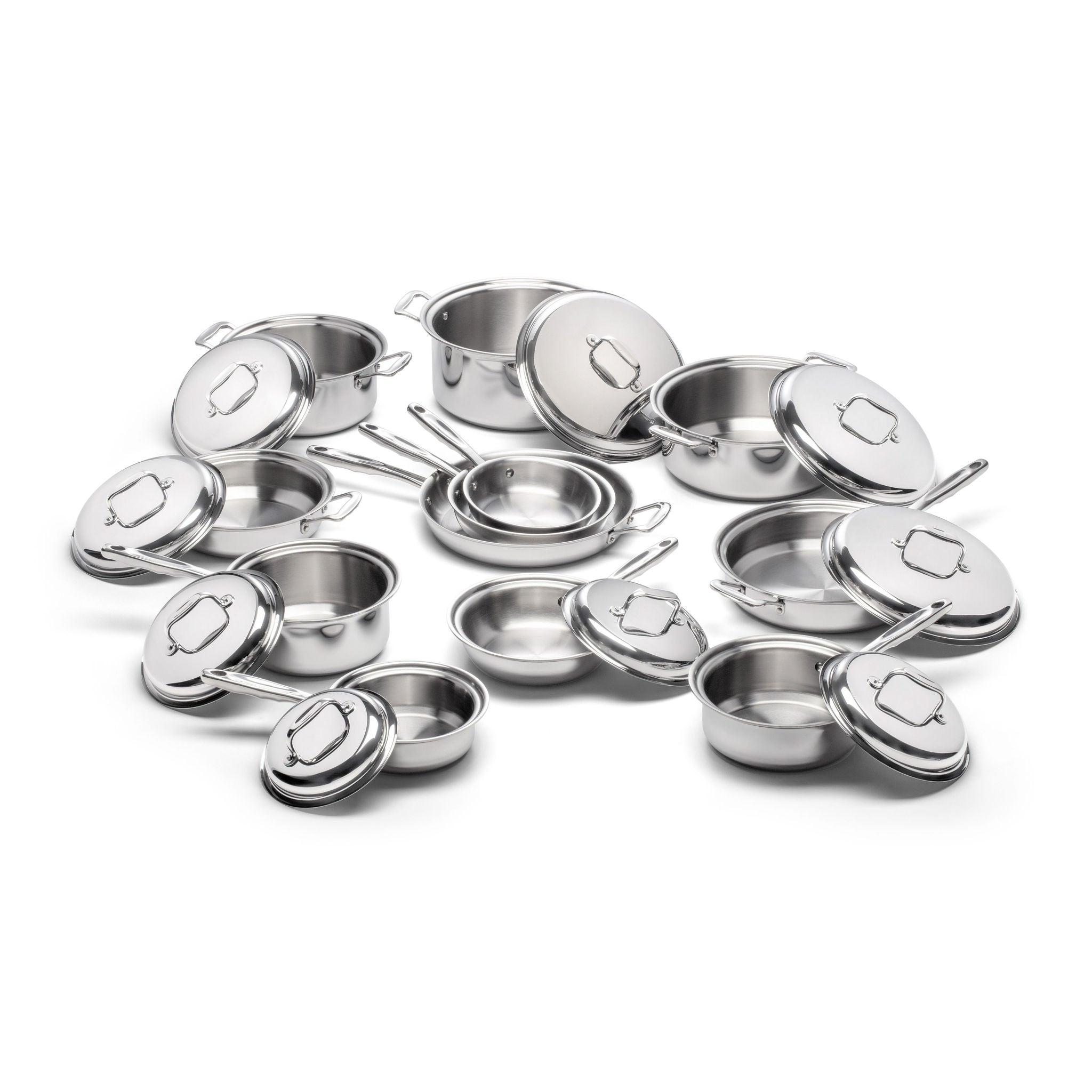 21-Piece Nonstick Cookware Set with Pots, Pans & Lids - Stainless Steel & Ceramic Coating for Healthy Cooking - Perfect for Kitchen, Home, RV & Camping