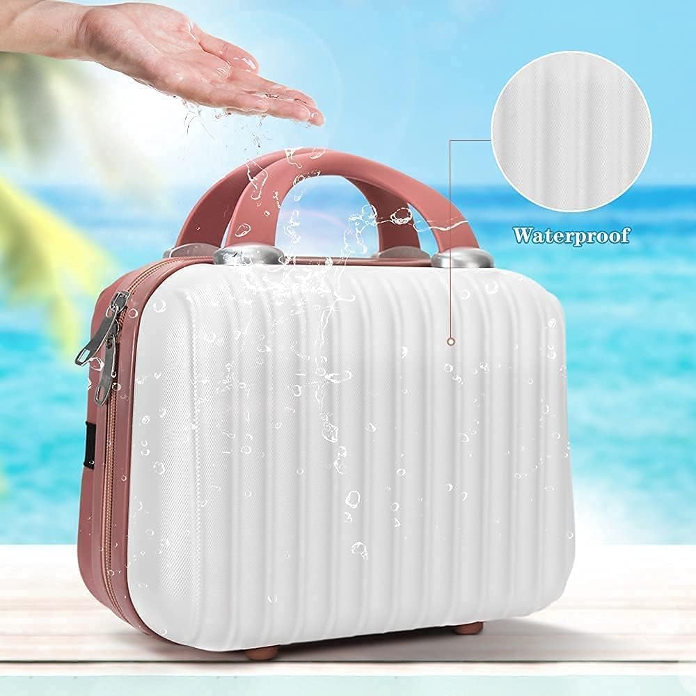 DROZIP Hard Shell Makeup Travel Case - Waterproof ABS Cosmetic Organizer Bag with Elastic Bands, Portable Mini Toiletry Bag for Lipstick, Eyeliner & Skincare | Perfect for Travel, Gym & Daily Organization