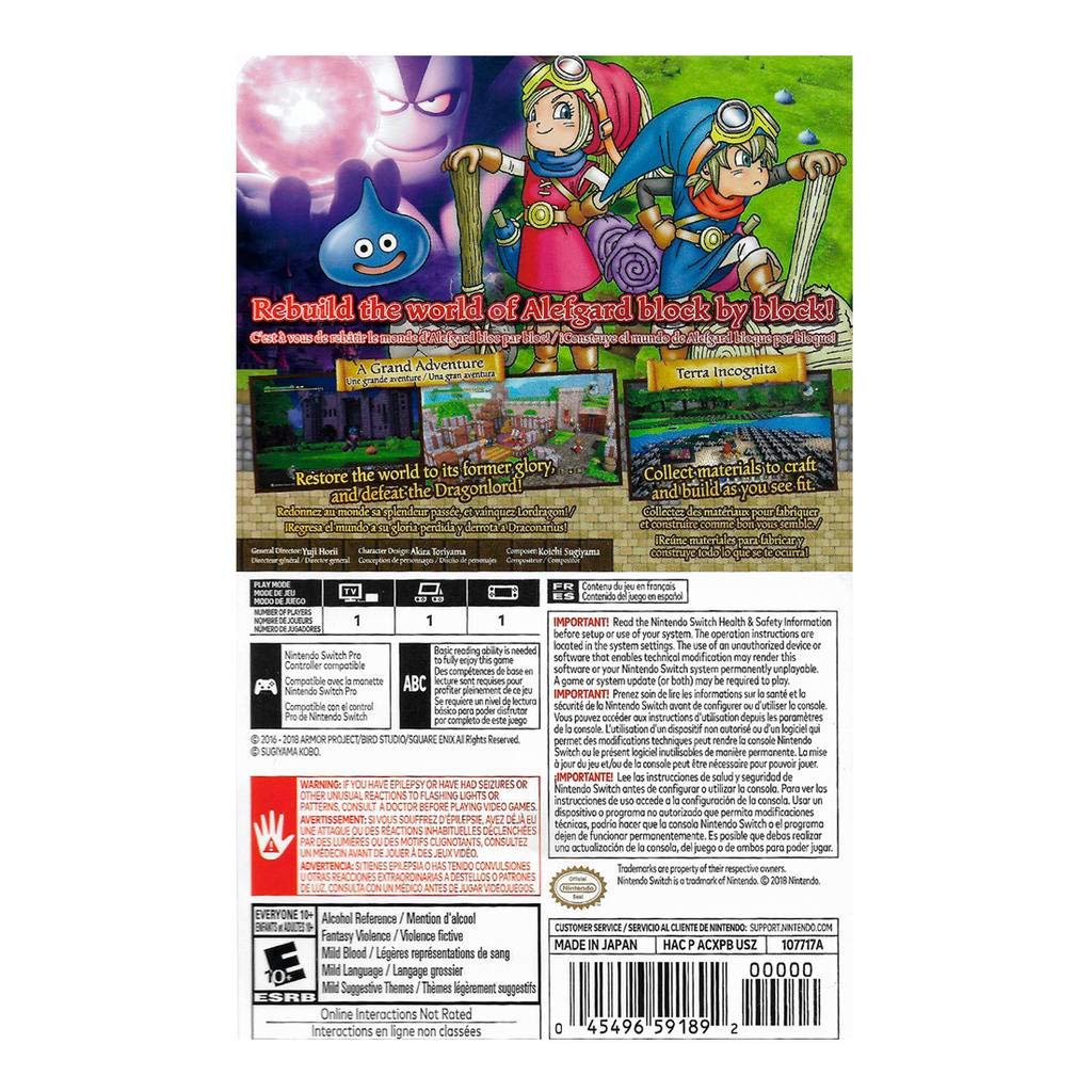 Dragon Quest Builders - Nintendo Switch Game | Open-World Adventure & Building RPG | Perfect for Home & Travel Gaming