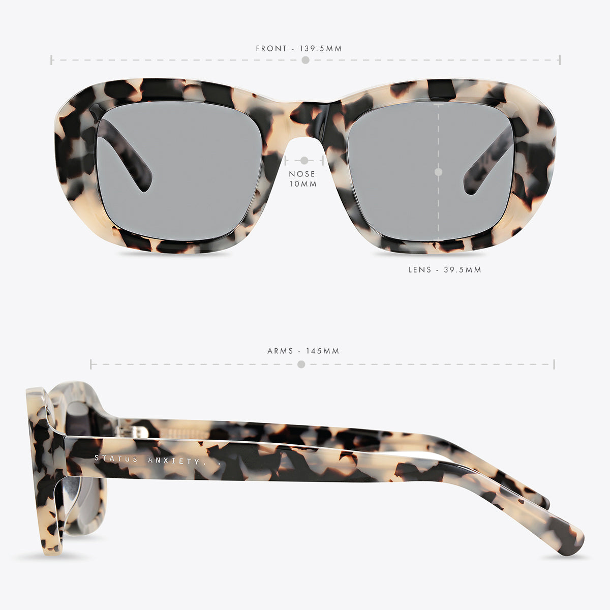 Cascade Sunglasses for Women & Men - Polarized UV Protection - White Tortoise Shell Frame - Perfect for Driving, Beach & Outdoor Activities