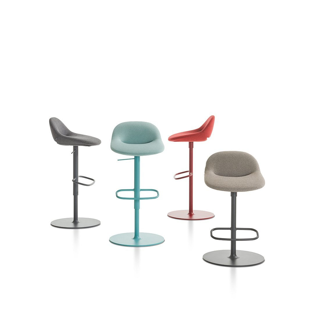 Beso Barstool with Disc Base & Swivel Function - Modern Swivel Bar Stool for Kitchen Island, Breakfast Nook & Home Bar