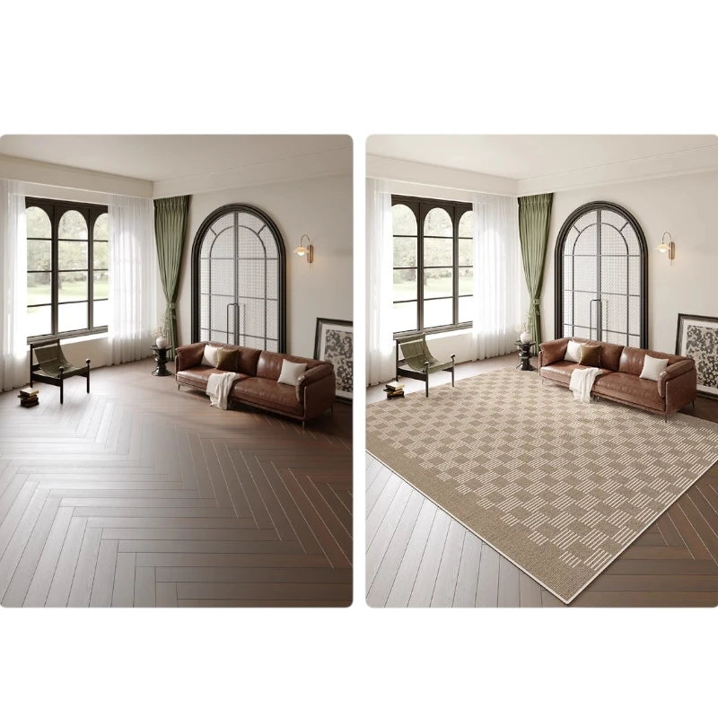 Luxury Nola Premium Velvet WaterShield Geometric Area Rug - Non-Slip Soft Living Room Rug for Bedroom, Nursery, Office & Dorm Decor